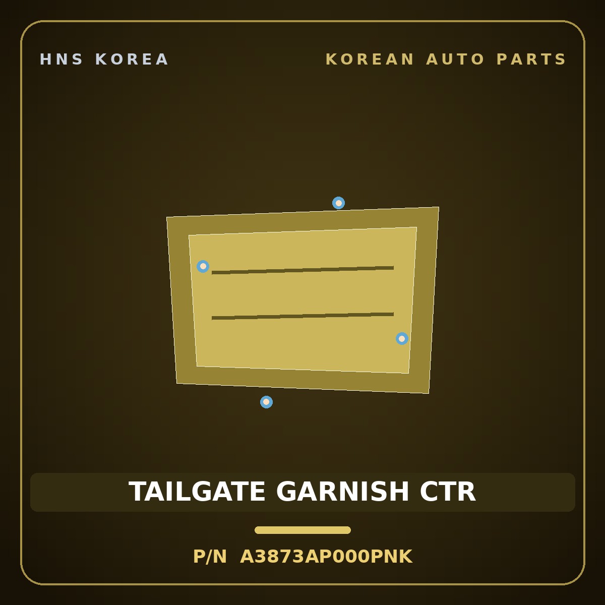 Genuine Mobis TAILGATE GARNISH CTR A3873AP000PNK for Ray 2018 HNS Parts Korea