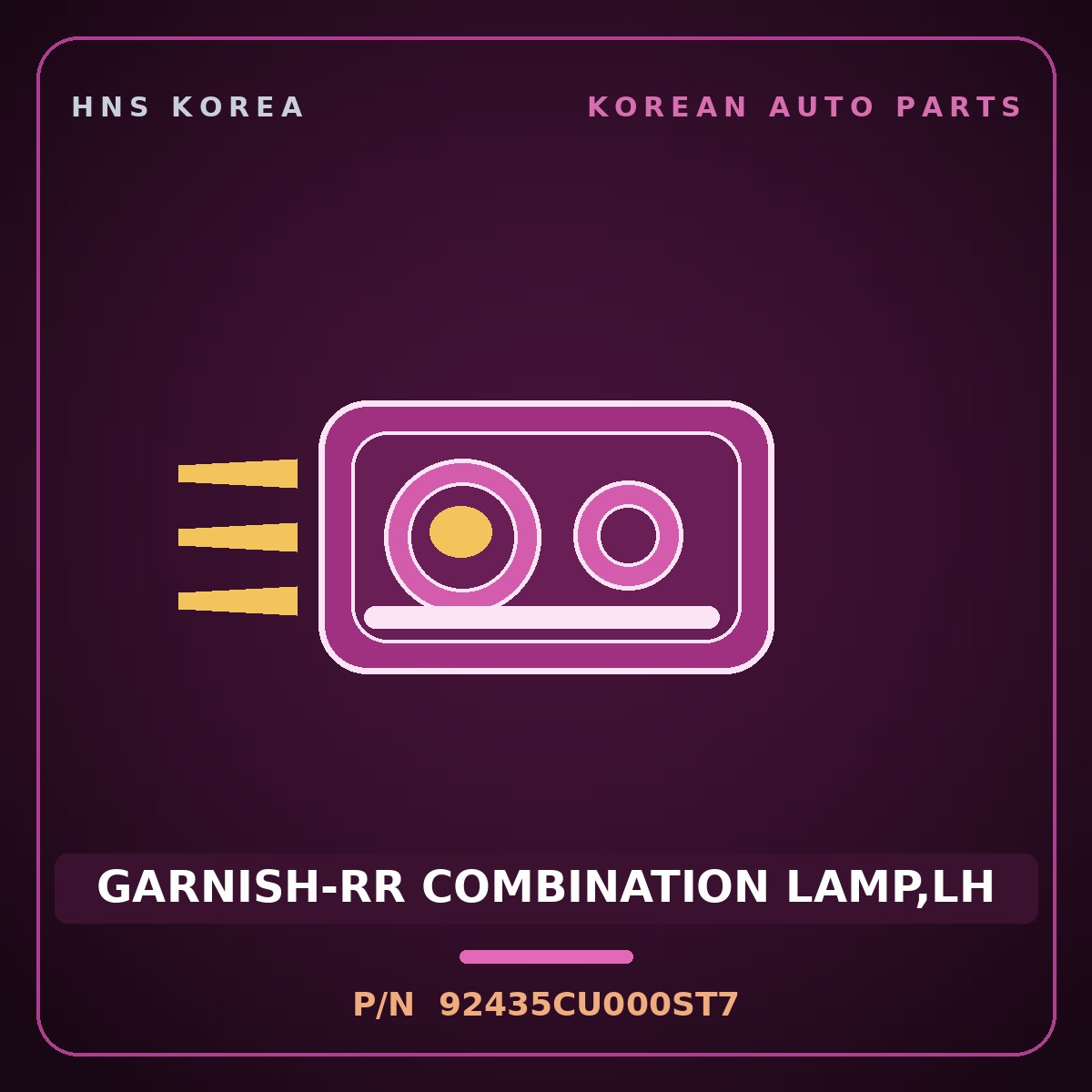 Genuine Mobis GARNISH-RR COMBINATION LAMP,LH 92435CU000ST7 for Genesis GV60 2021 HNS Parts Korea