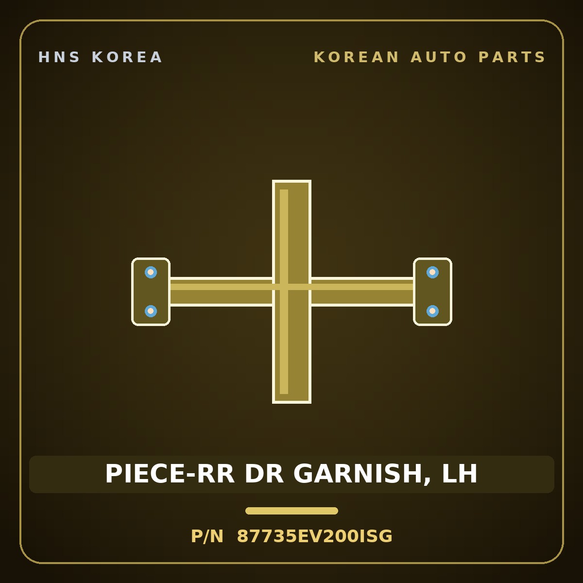 Genuine Mobis PIECE-RR DR GARNISH, LH 87735EV200ISG for EV3 2024 HNS Parts Korea