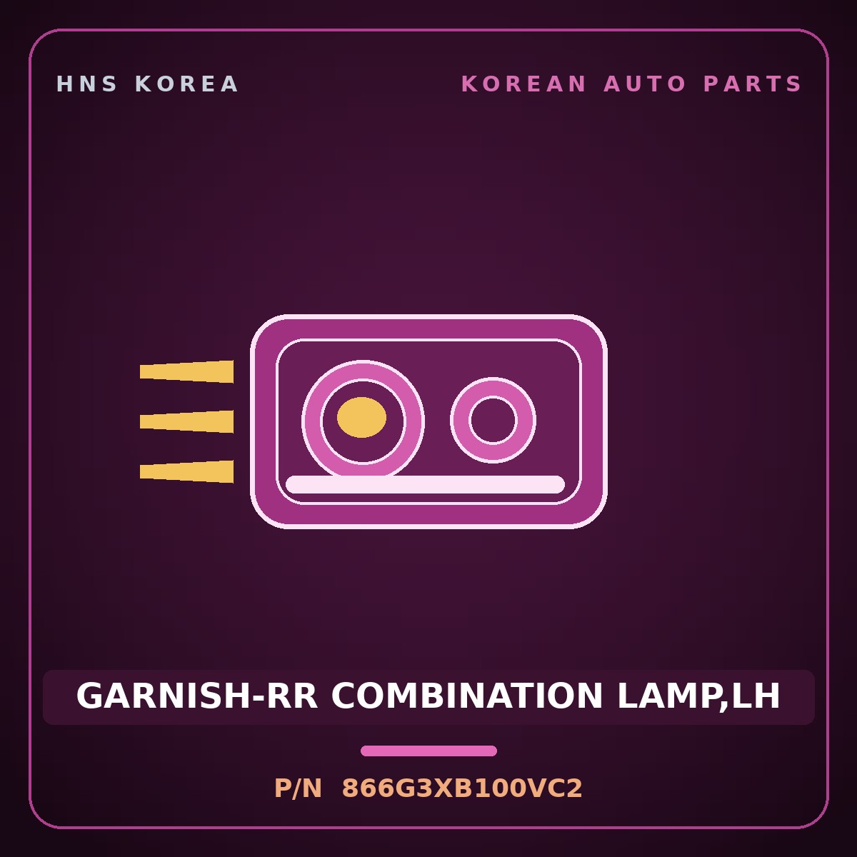Genuine Mobis GARNISH-RR COMBINATION LAMP,LH 866G3XB100VC2 for Elantra 2026 HNS Parts Korea