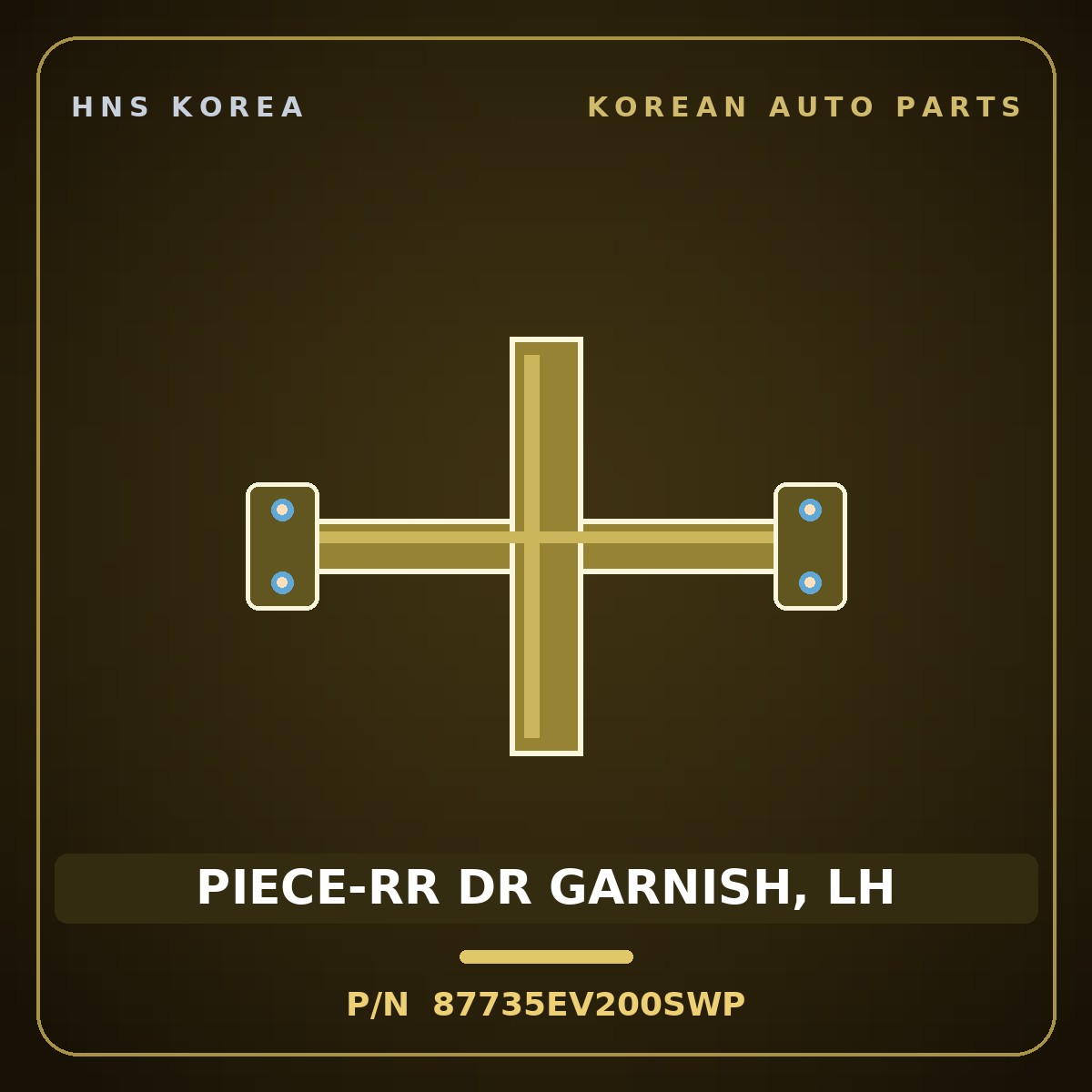 Genuine Mobis PIECE-RR DR GARNISH, LH 87735EV200SWP for EV3 2024 HNS Parts Korea