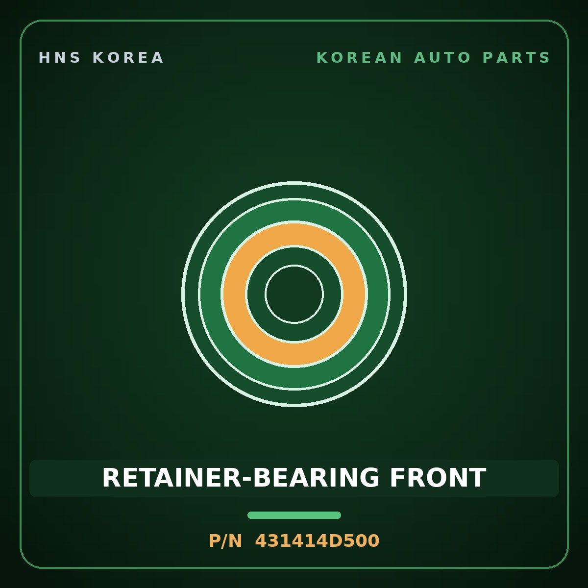 Genuine Mobis RETAINER-BEARING FRONT 431414D500 for Grand Starex 2007 HNS Parts Korea