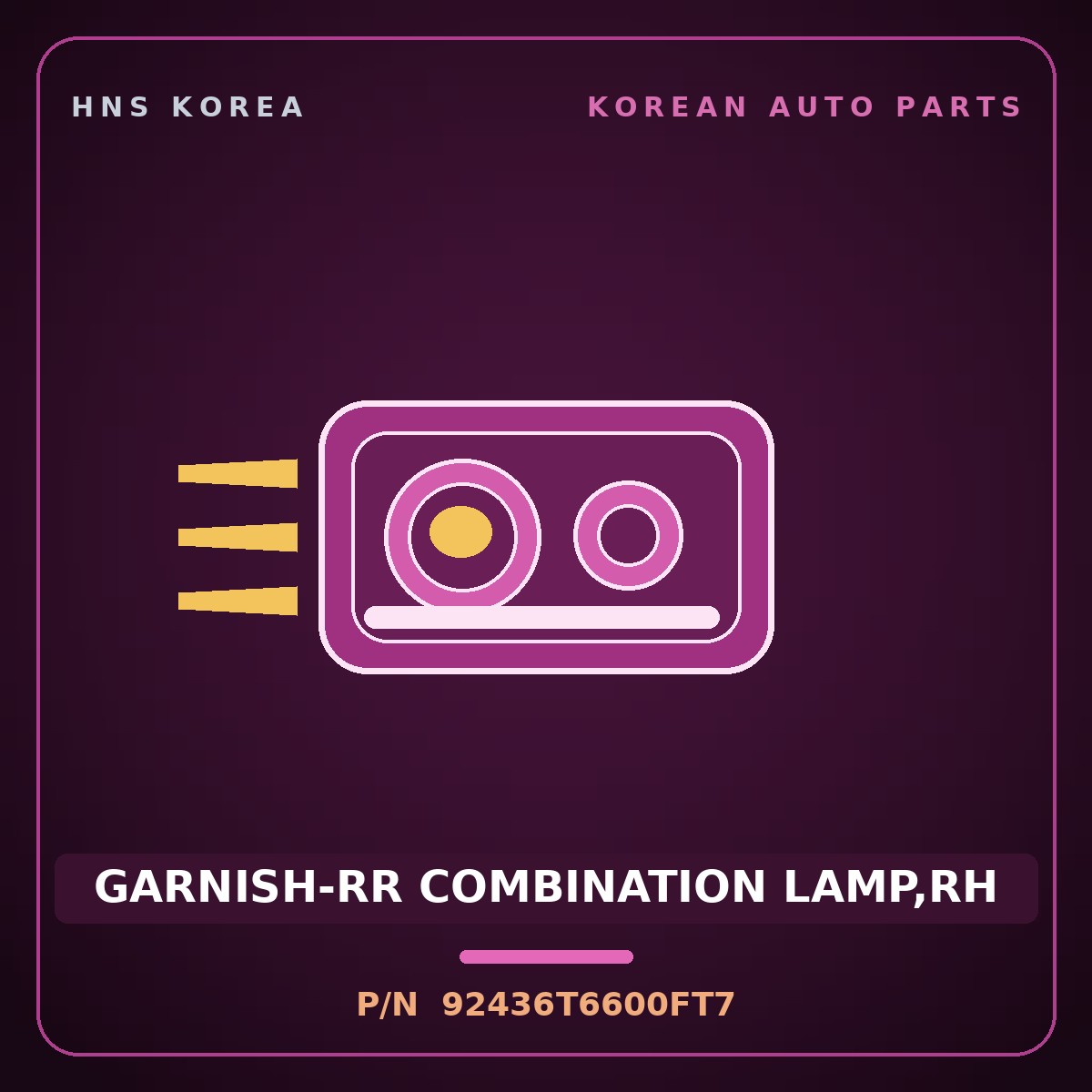 Genuine Mobis GARNISH-RR COMBINATION LAMP,RH 92436T6600FT7 for Genesis GV80 2024 HNS Parts Korea