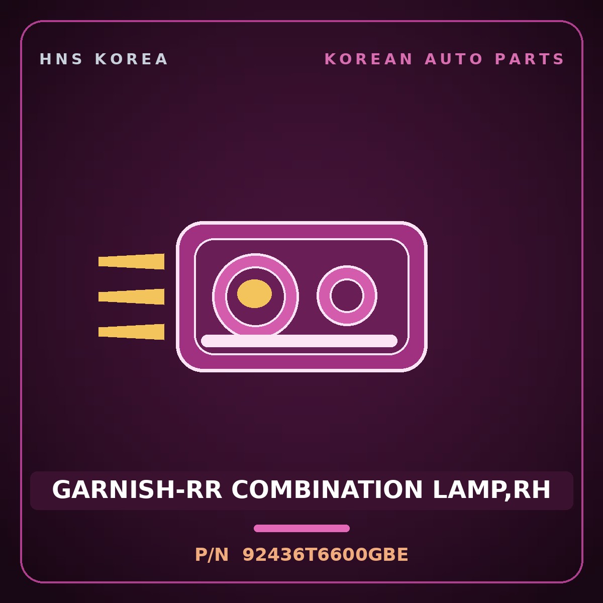 Genuine Mobis GARNISH-RR COMBINATION LAMP,RH 92436T6600GBE for Genesis GV80 2024 HNS Parts Korea