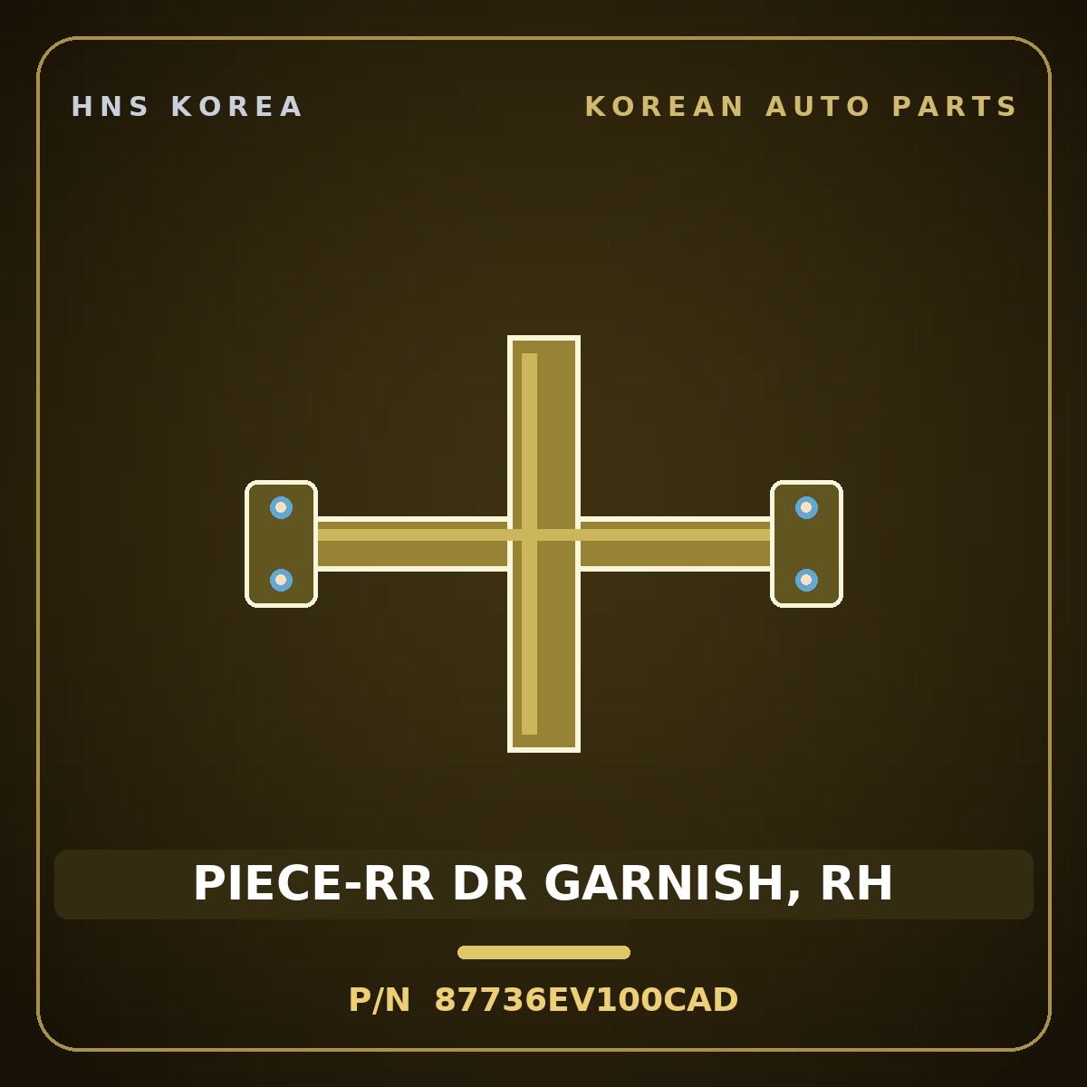 Genuine Mobis PIECE-RR DR GARNISH, RH 87736EV100CAD for EV3 2024 HNS Parts Korea