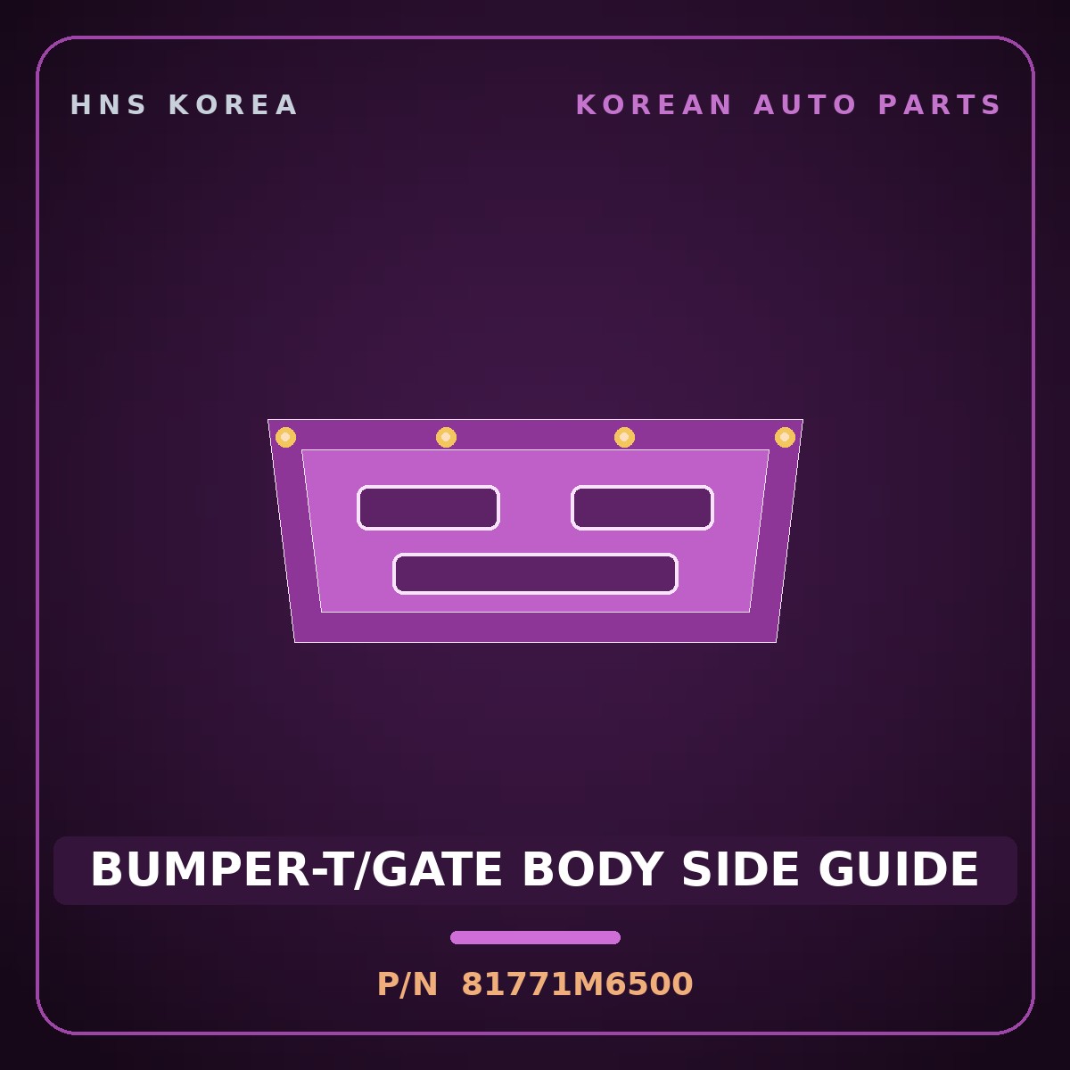 Genuine Mobis BUMPER-T/GATE BODY SIDE GUIDE 81771M6500 for K3 2018 HNS Parts Korea