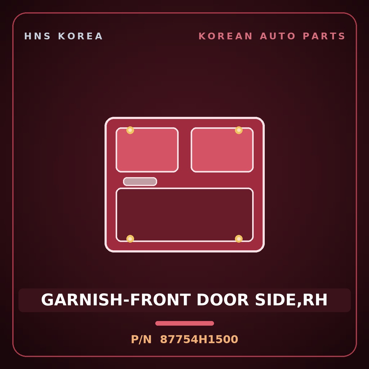 Genuine Mobis GARNISH-FRONT DOOR SIDE,RH 87754H1500 for Terracan 2000 HNS Parts Korea