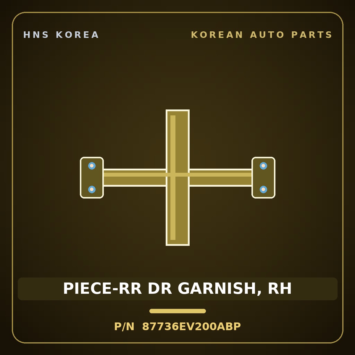 Genuine Mobis PIECE-RR DR GARNISH, RH 87736EV200ABP for EV3 2024 HNS Parts Korea