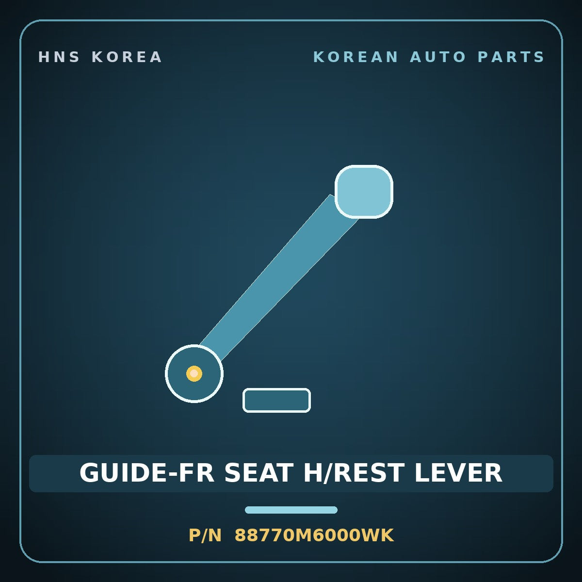 Genuine Mobis GUIDE-FR SEAT H/REST LEVER 88770M6000WK for K3 2018 HNS Parts Korea