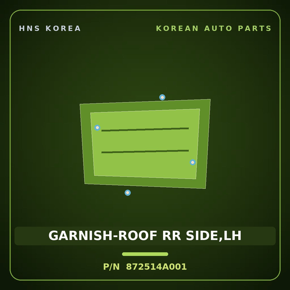 Genuine Mobis GARNISH-ROOF RR SIDE,LH 872514A001 for Starex 2004 HNS Parts Korea