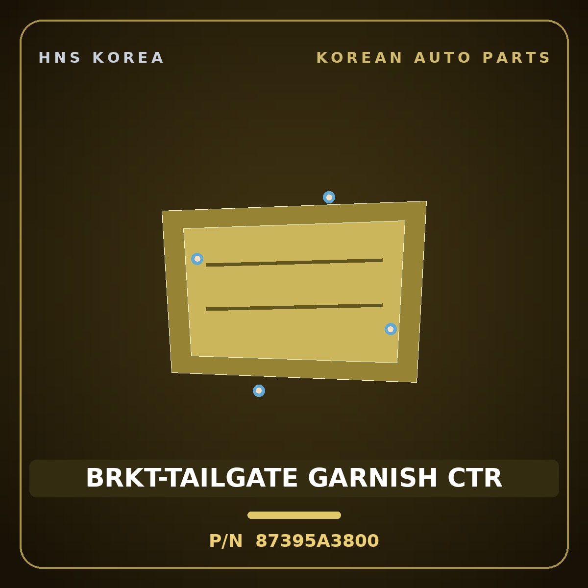 Genuine Mobis BRKT-TAILGATE GARNISH CTR 87395A3800 for Ray 2023 HNS Parts Korea