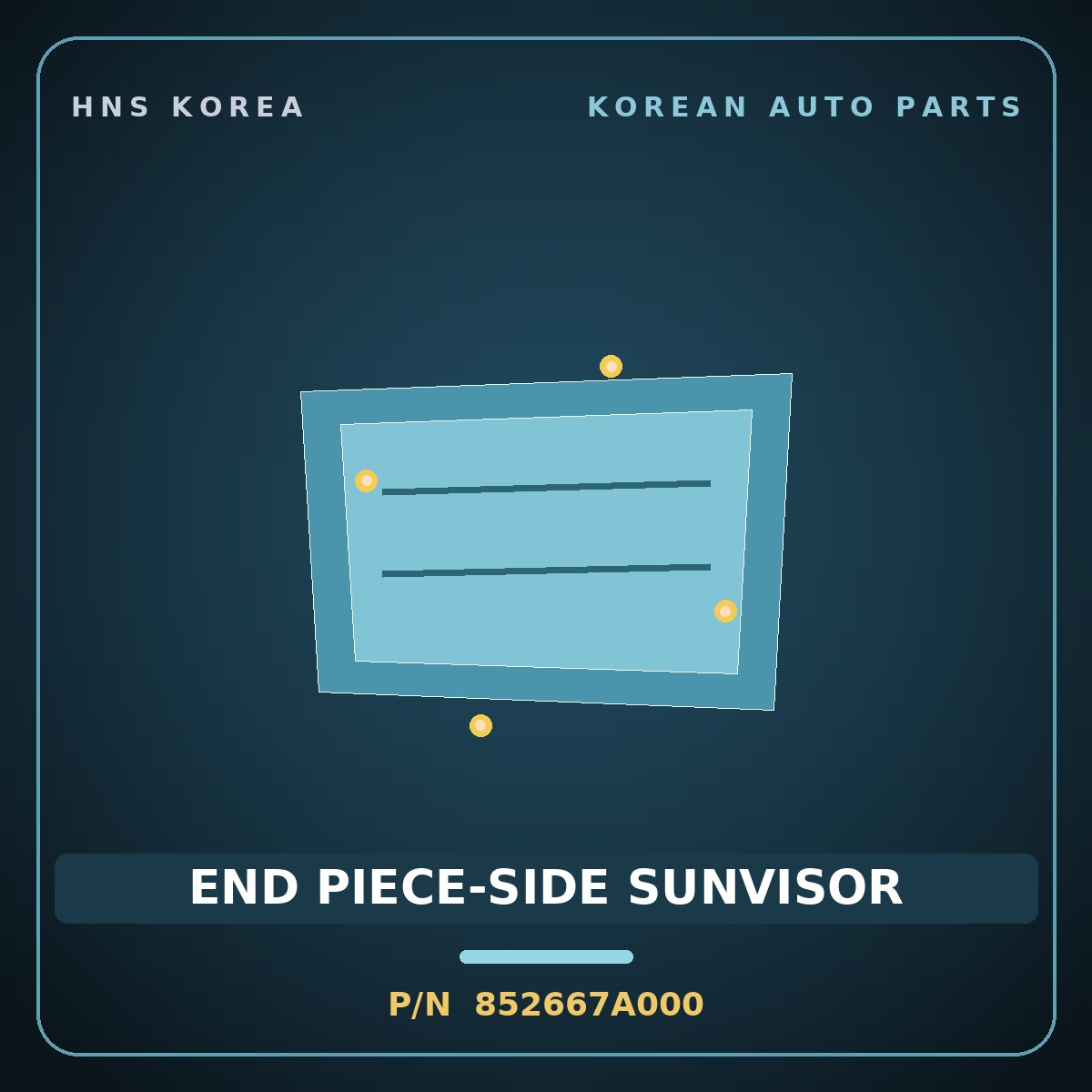Genuine Mobis END PIECE-SIDE SUNVISOR 852667A000 for 11-Ton Truck 1997 HNS Parts Korea