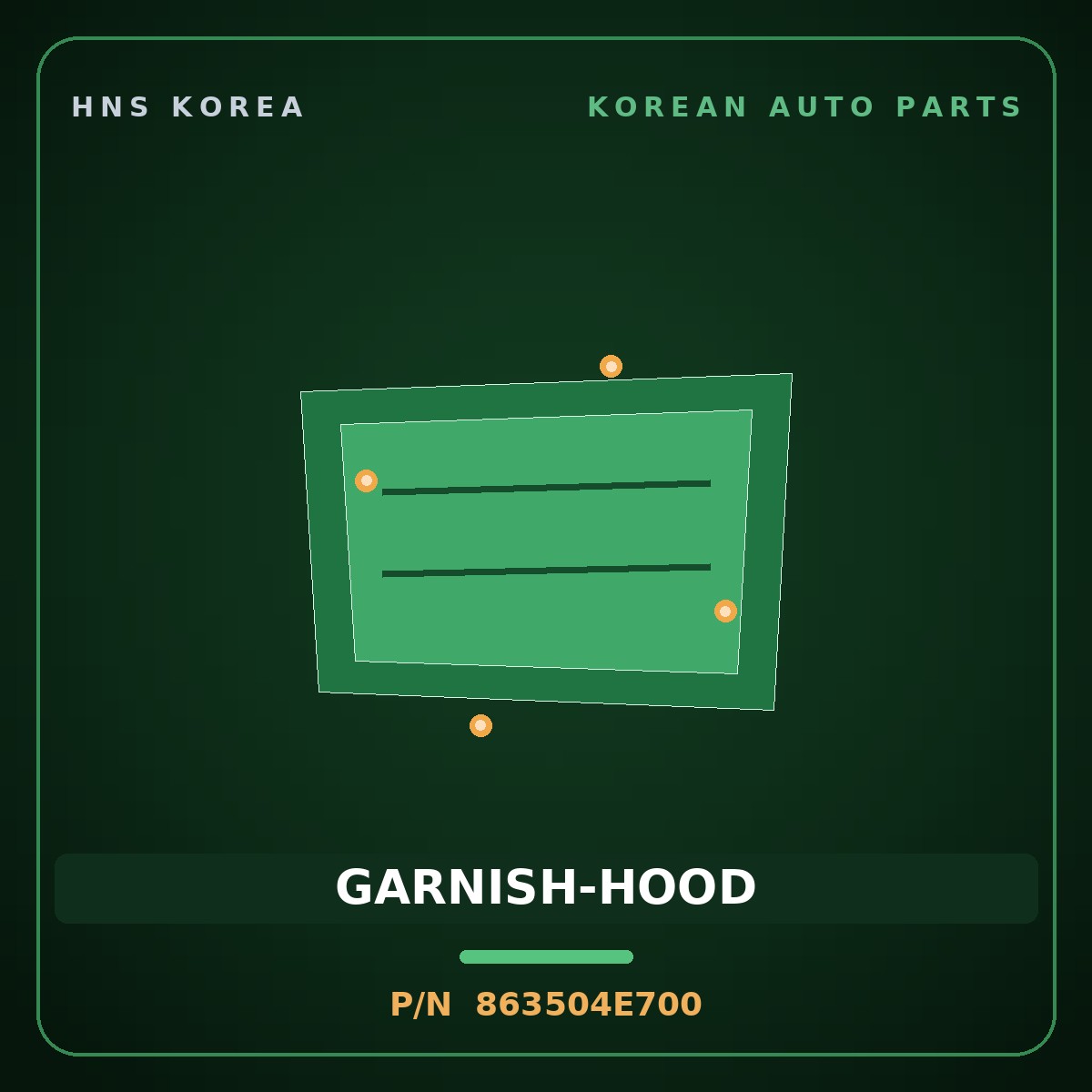 Genuine Mobis GARNISH-HOOD 863504E700 for Bongo 2017 HNS Parts Korea