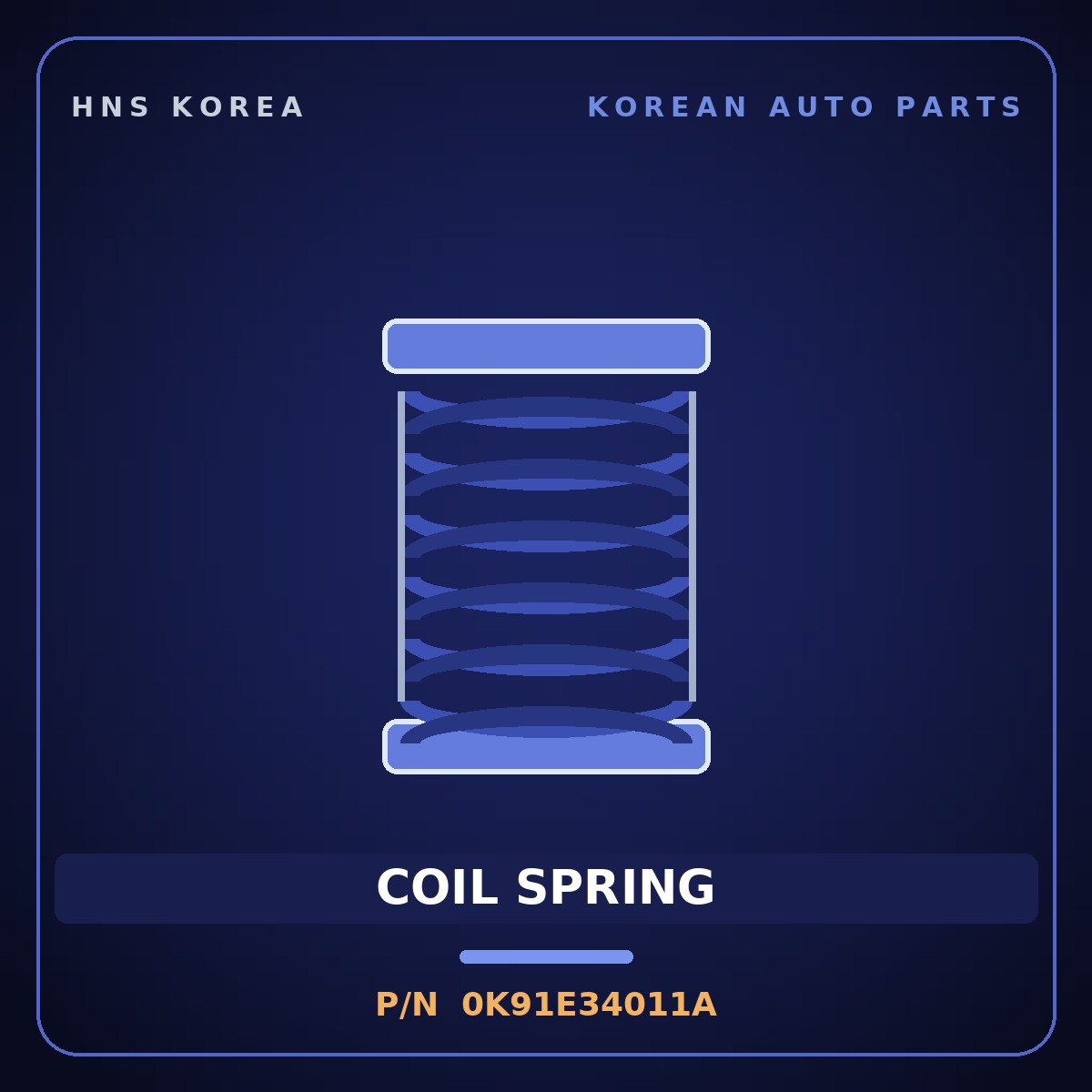 Genuine Mobis COIL SPRING 0K91E34011A for Potentia 1997 HNS Parts Korea