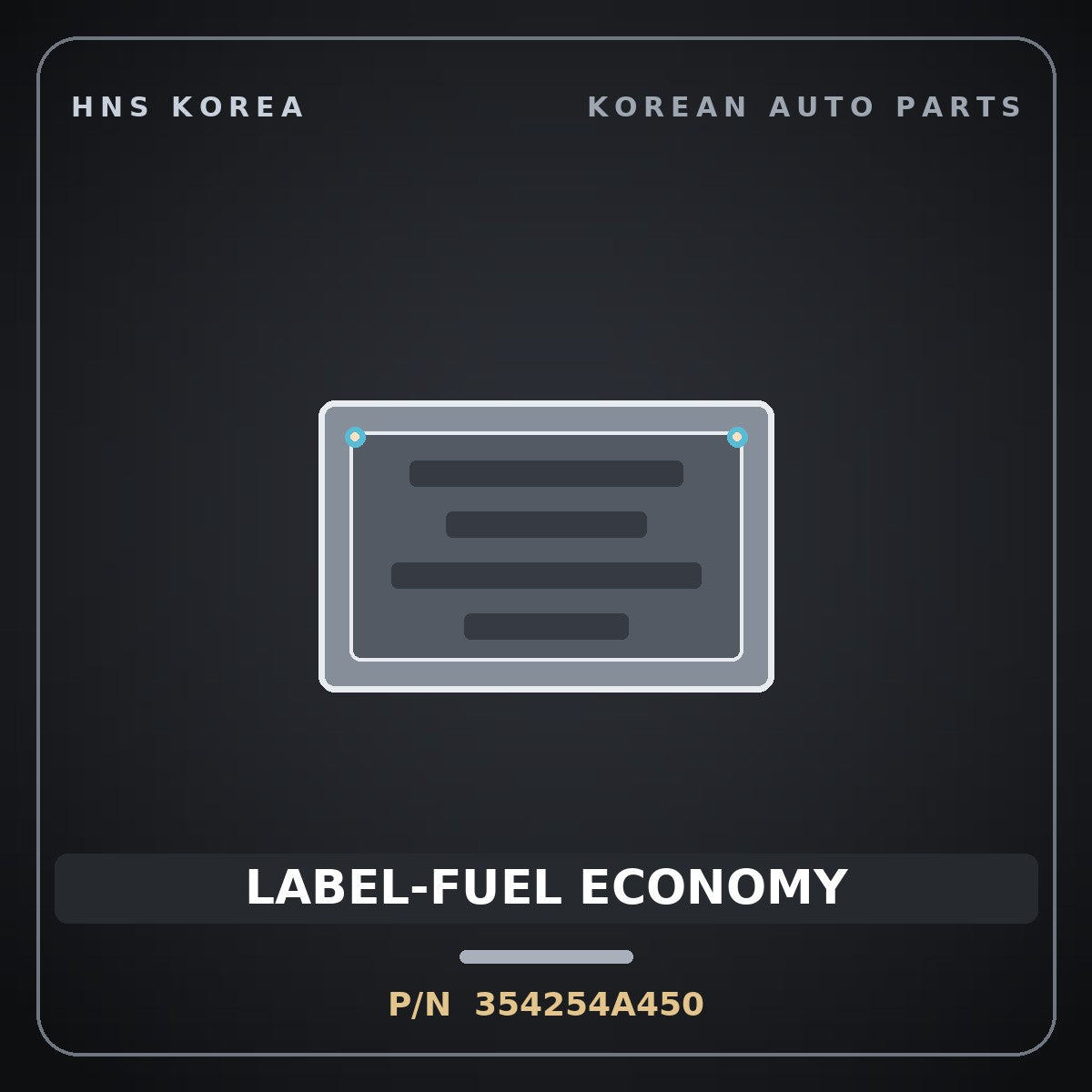 Genuine Mobis LABEL-FUEL ECONOMY 354254A450 for Porter 2017 HNS Parts Korea