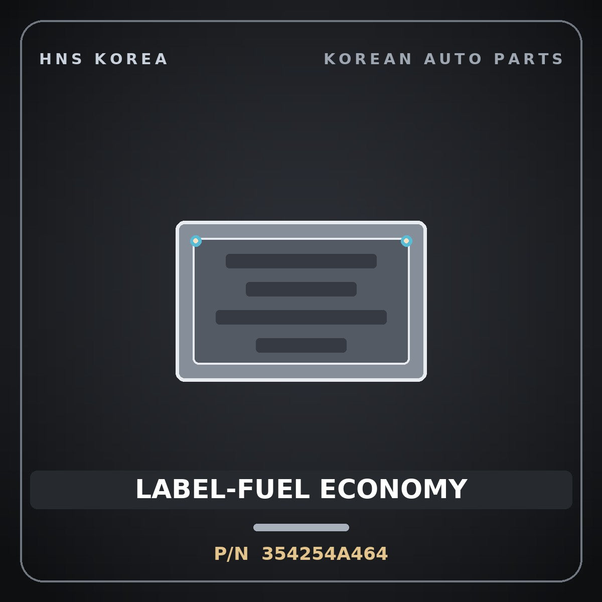 Genuine Mobis LABEL-FUEL ECONOMY 354254A464 for Porter 2020 HNS Parts Korea