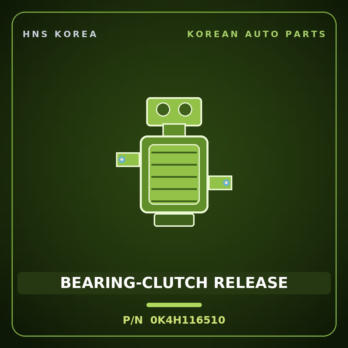 Genuine Mobis BEARING-CLUTCH RELEASE 0K4H116510 for Frontier 1998 HNS Parts Korea