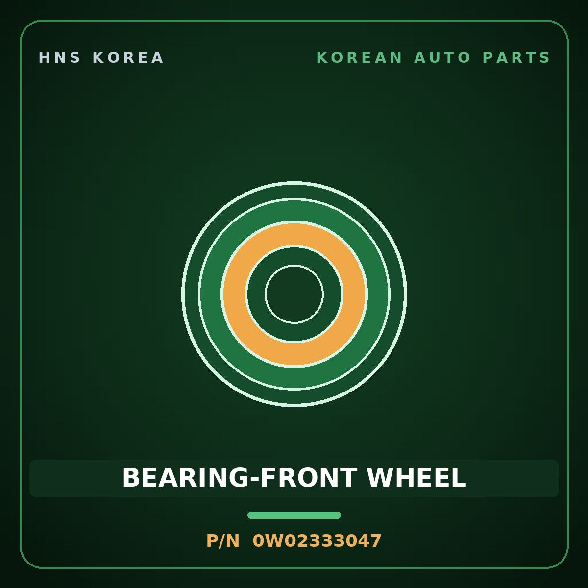Genuine Mobis BEARING-FRONT WHEEL 0W02333047 for Bongo 1995 HNS Parts Korea