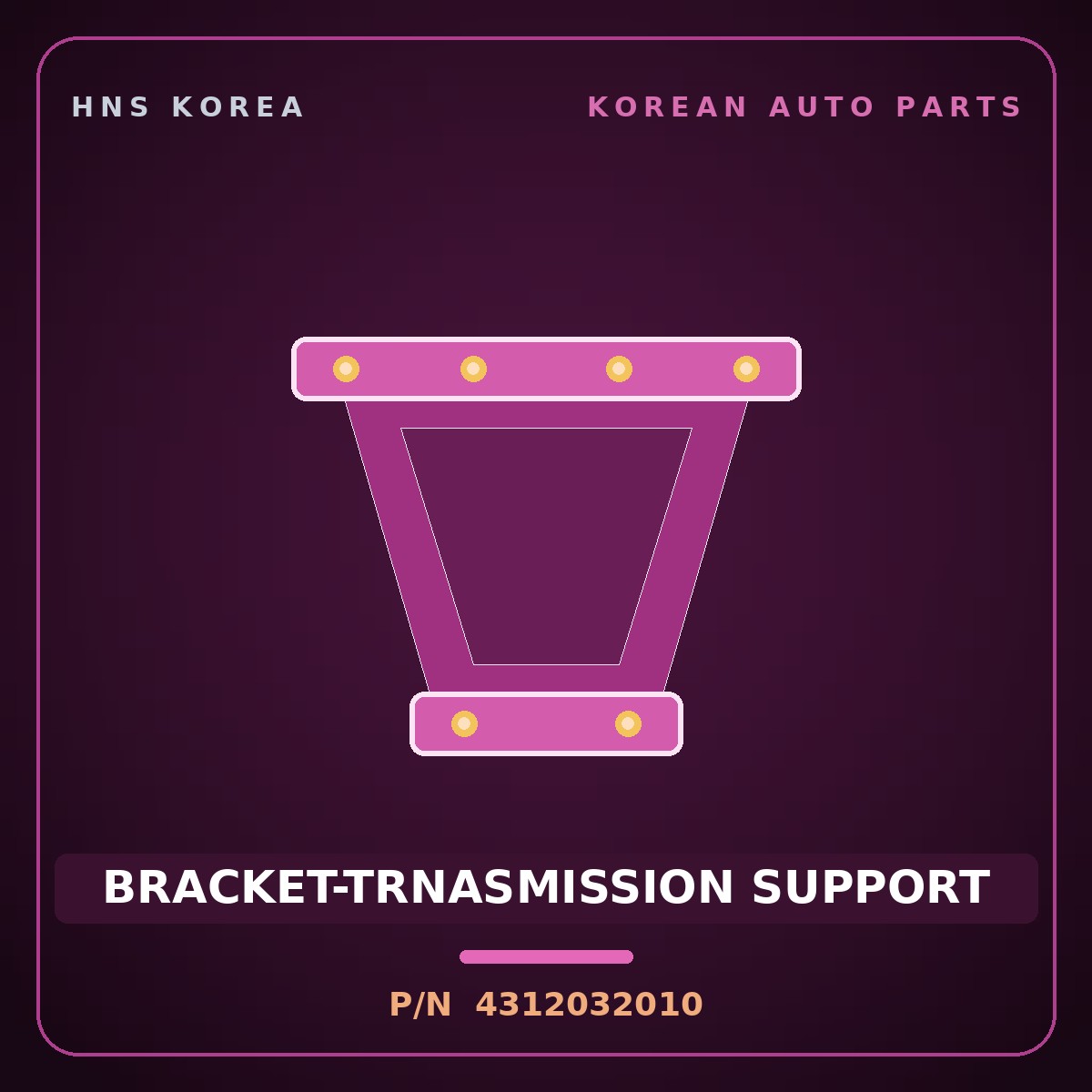 Genuine Mobis BRACKET-TRNASMISSION SUPPORT 4312032010 for Avante 2006 HNS Parts Korea