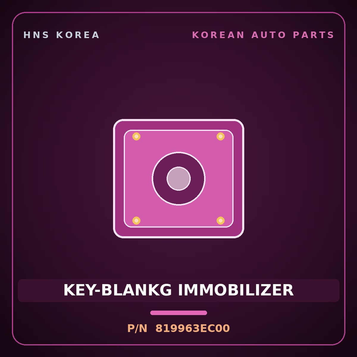Genuine Mobis KEY-BLANKG IMMOBILIZER 819963EC00 for Sorento 2006 HNS Parts Korea