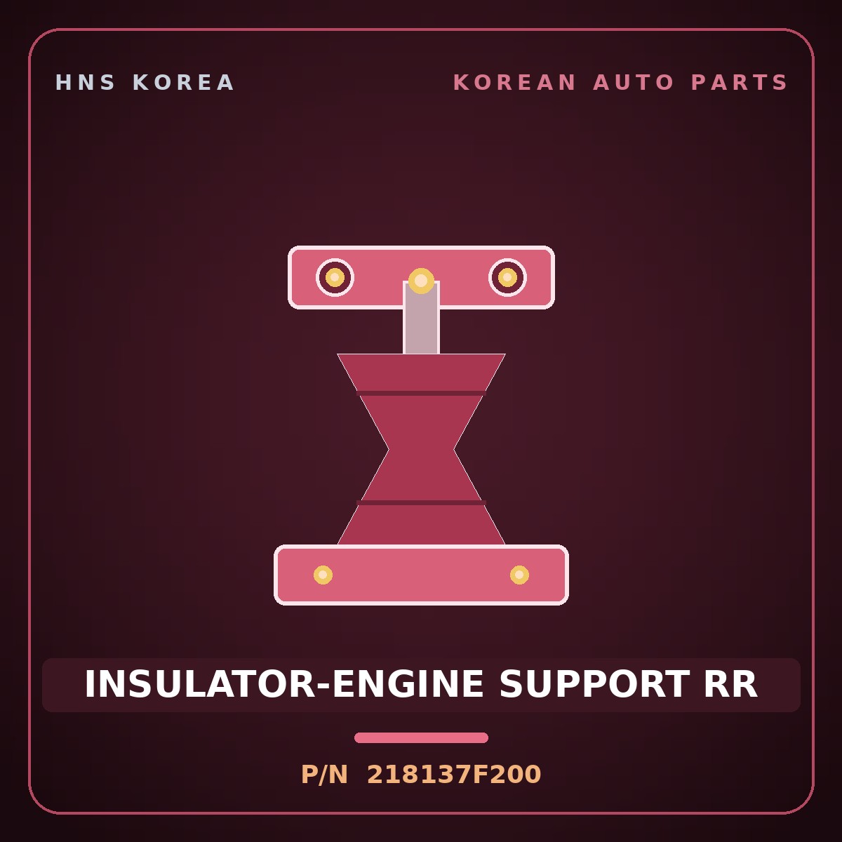 Genuine Mobis INSULATOR-ENGINE SUPPORT RR 218137F200 for 11-Ton Truck 1998 HNS Parts Korea