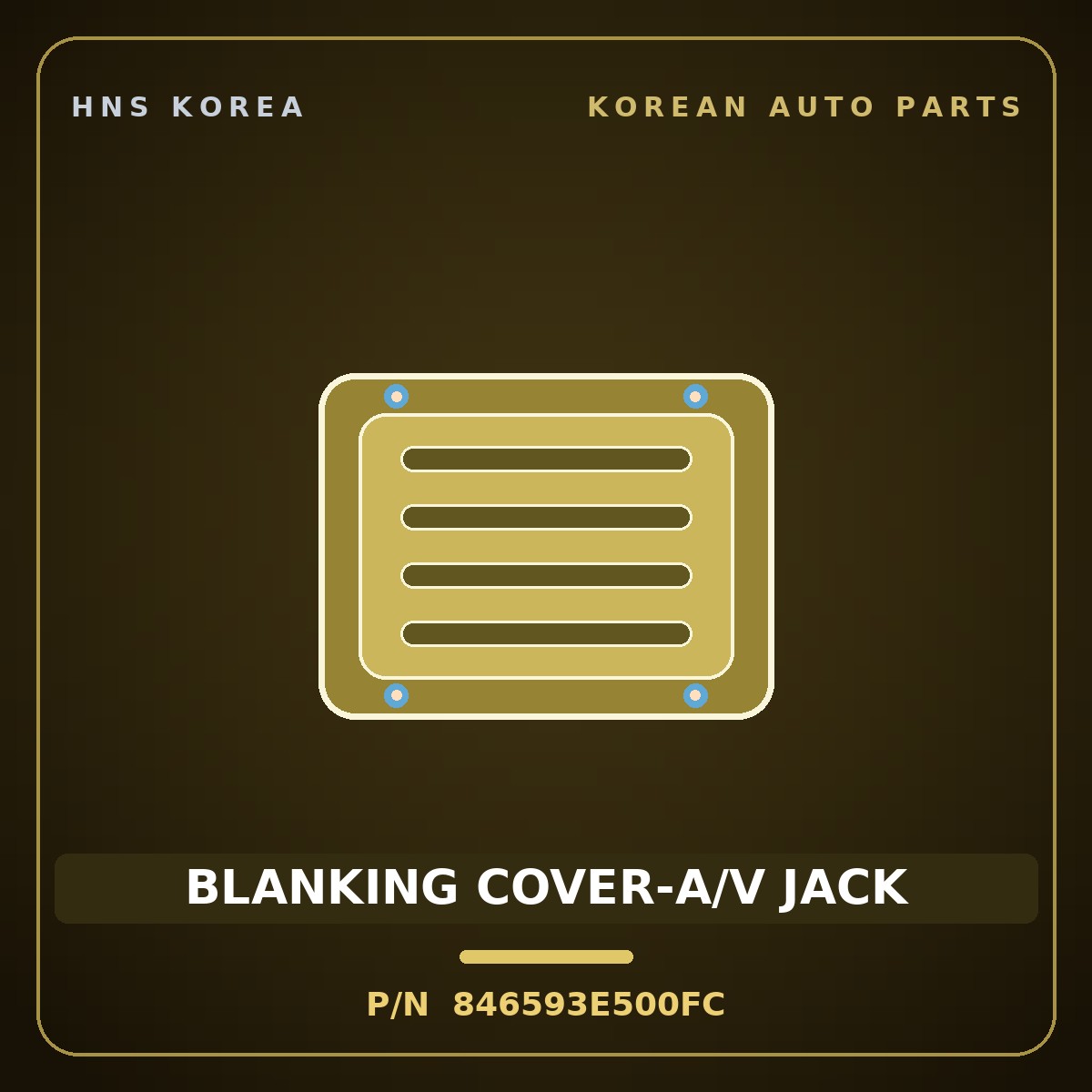 Genuine Mobis BLANKING COVER-A/V JACK 846593E500FC for Sorento 2006 HNS Parts Korea