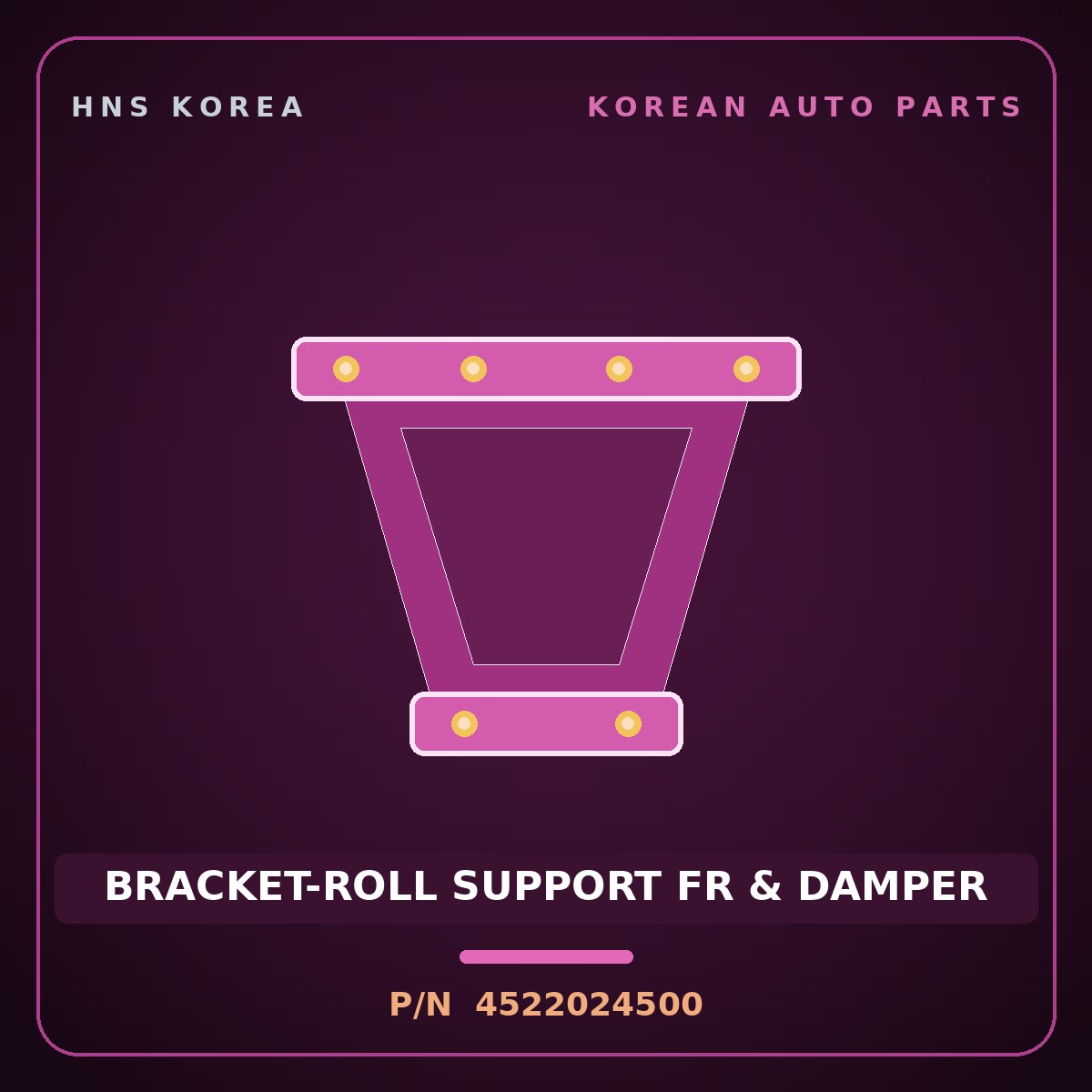 Genuine Mobis BRACKET-ROLL SUPPORT FR & DAMPER 4522024500 for Veracruz 2006 HNS Parts Korea