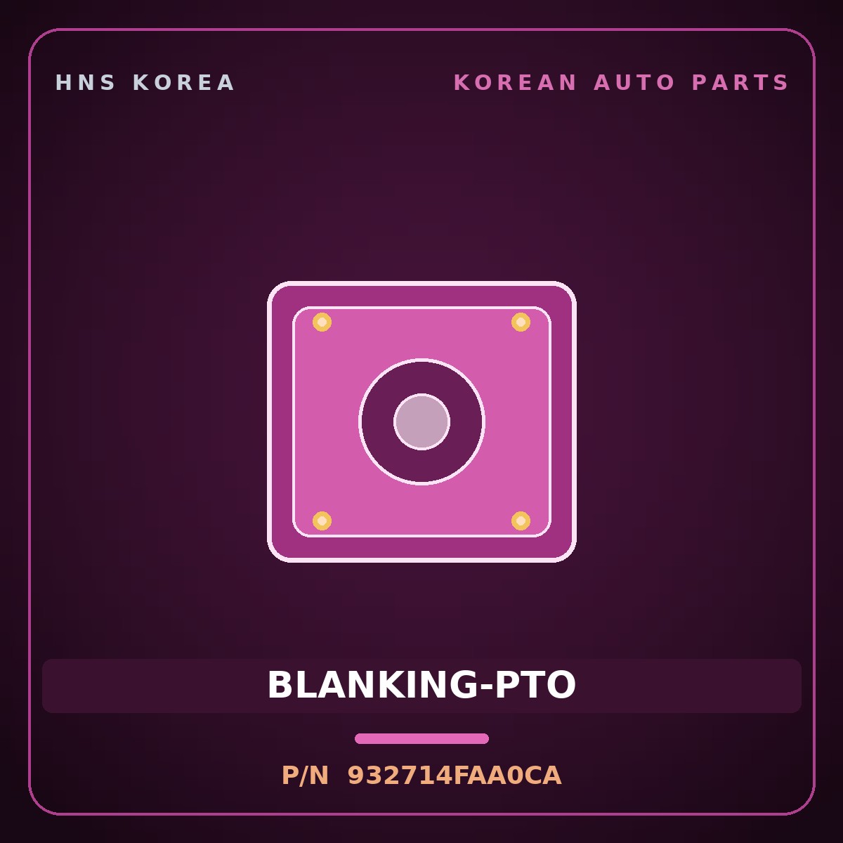 Genuine Mobis BLANKING-PTO 932714FAA0CA for Porter 2017 HNS Parts Korea