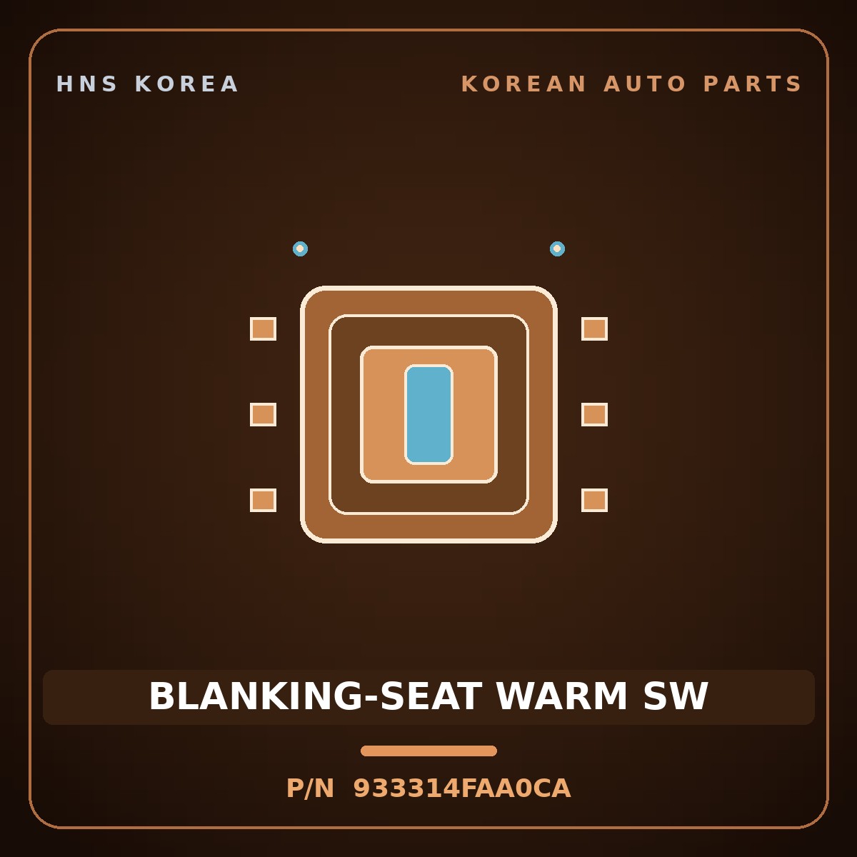 Genuine Mobis BLANKING-SEAT WARM SW 933314FAA0CA for Porter 2017 HNS Parts Korea