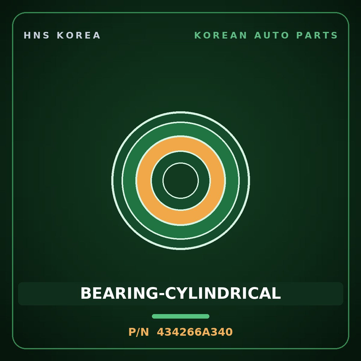Genuine Mobis BEARING-CYLINDRICAL 434266A340 for 5-Ton Truck 1995 HNS Parts Korea