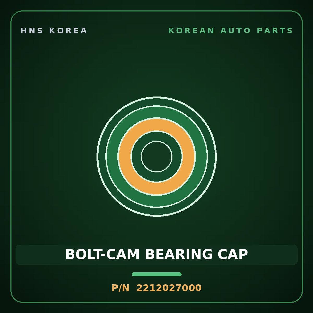Genuine Mobis BOLT-CAM BEARING CAP 2212027000 for Carens 2000 HNS Parts Korea
