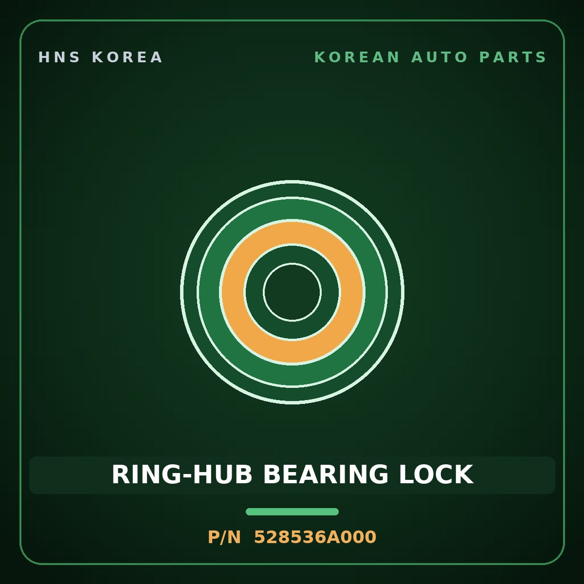 Genuine Mobis RING-HUB BEARING LOCK 528536A000 for 5-Ton Truck 1997 HNS Parts Korea