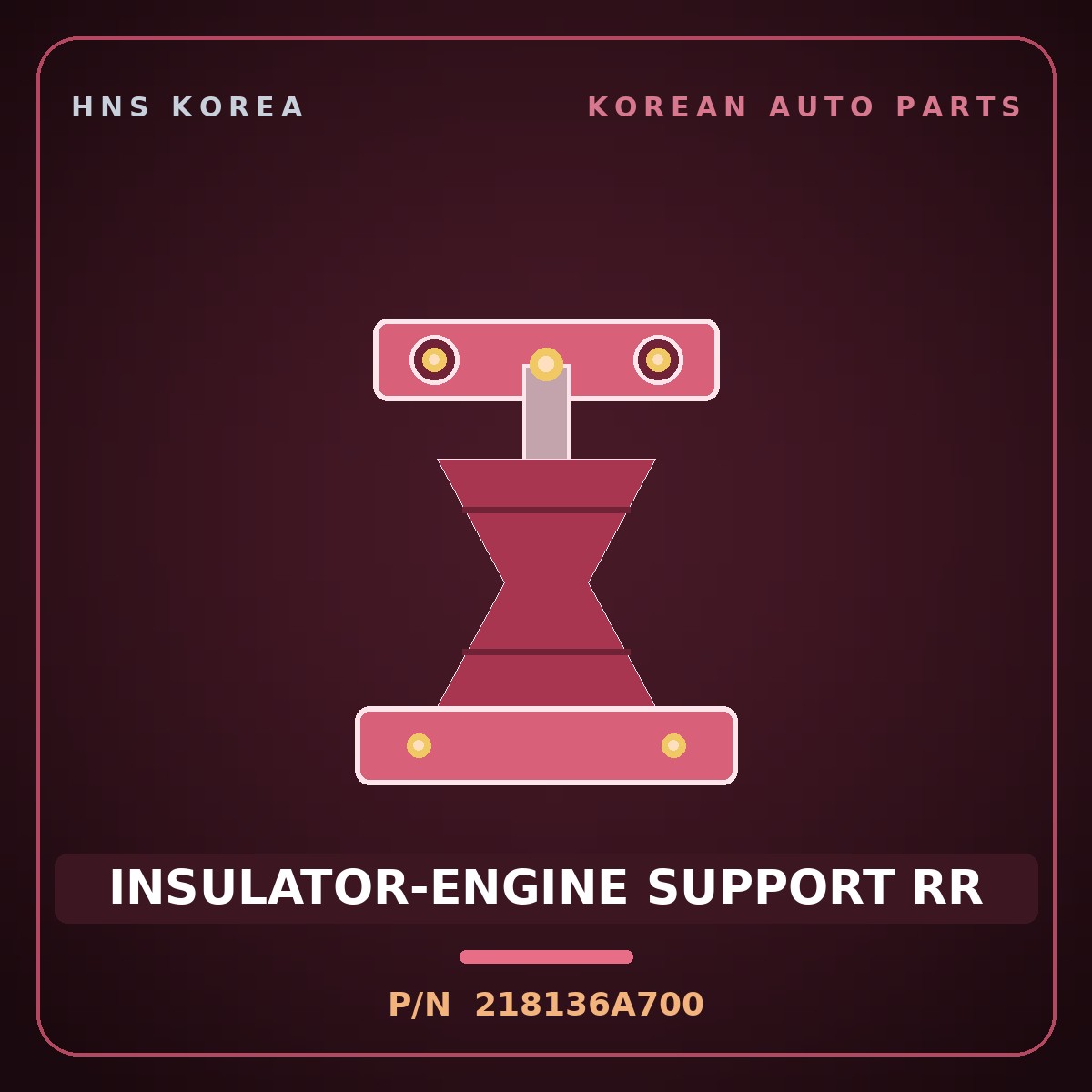 Genuine Mobis INSULATOR-ENGINE SUPPORT RR 218136A700 for 5-Ton Truck 1997 HNS Parts Korea