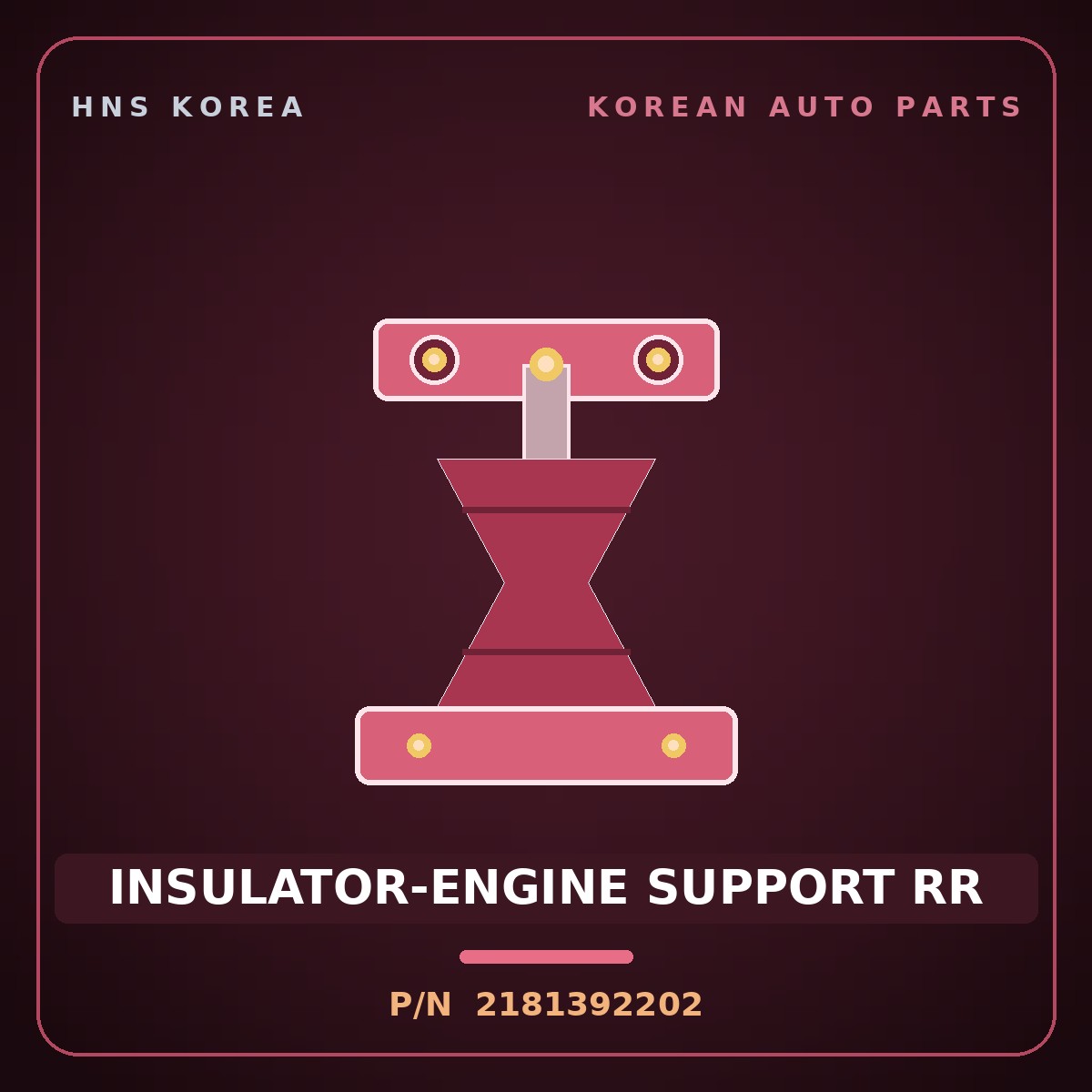 Genuine Mobis INSULATOR-ENGINE SUPPORT RR 2181392202 for 5-Ton Truck 1997 HNS Parts Korea