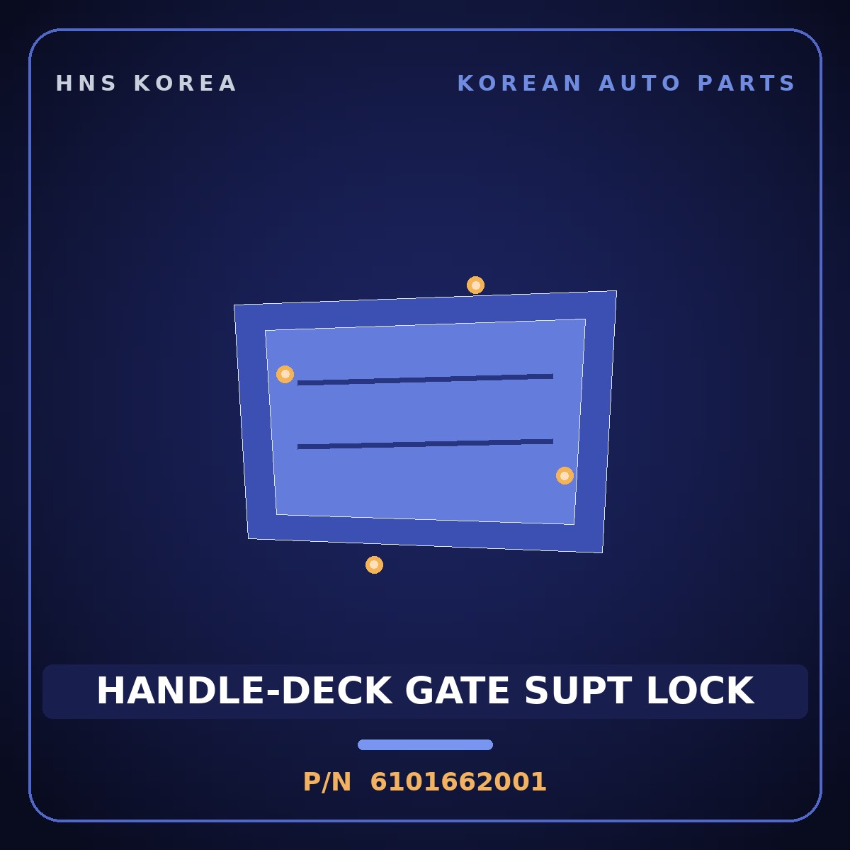 Genuine Mobis HANDLE-DECK GATE SUPT LOCK 6101662001 for 5-Ton Truck 1997 HNS Parts Korea