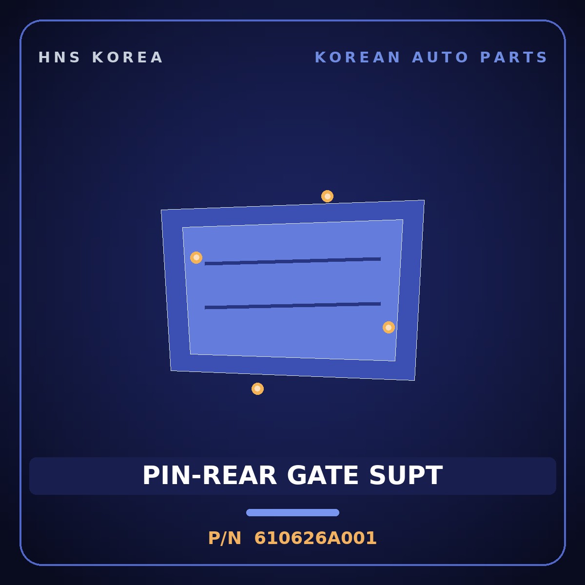 Genuine Mobis PIN-REAR GATE SUPT 610626A001 for 5-Ton Truck 1997 HNS Parts Korea