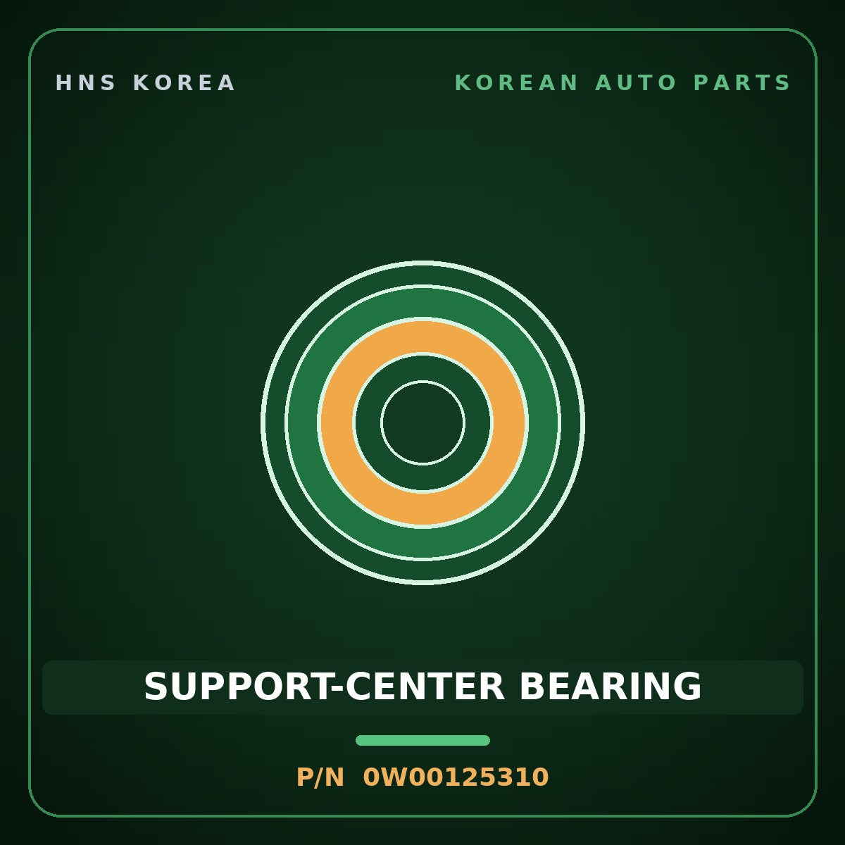 Genuine Mobis SUPPORT-CENTER BEARING 0W00125310 for Bongo 1995 HNS Parts Korea