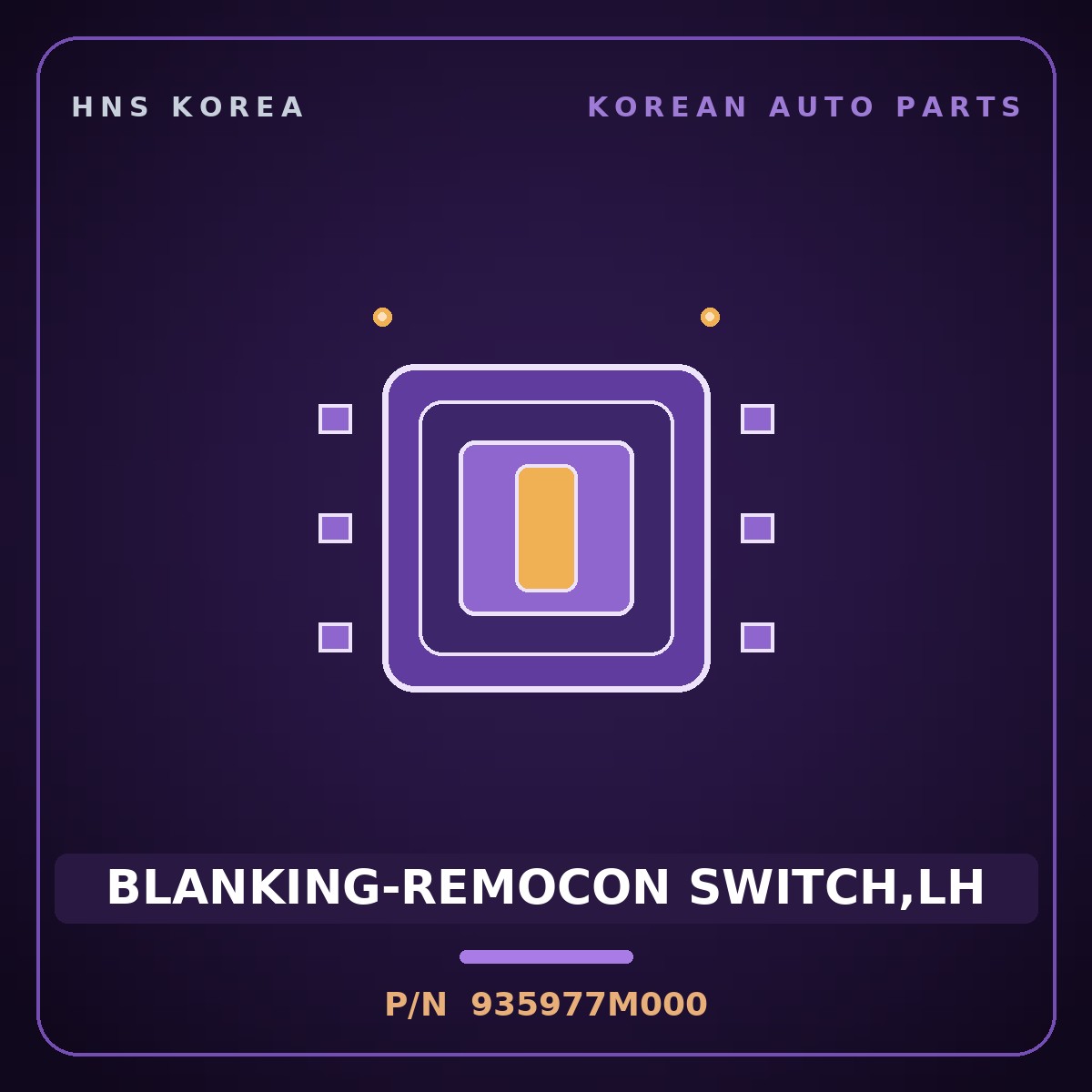 Genuine Mobis BLANKING-REMOCON SWITCH,LH 935977M000 for Aero City 2004 HNS Parts Korea