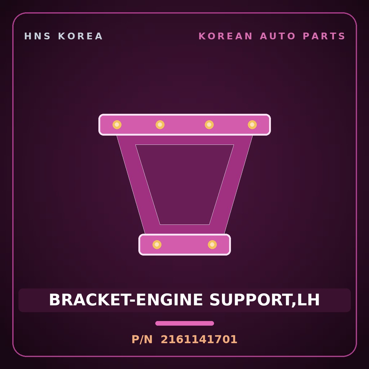 Genuine Mobis BRACKET-ENGINE SUPPORT,LH 2161141701 for County 1998 HNS Parts Korea