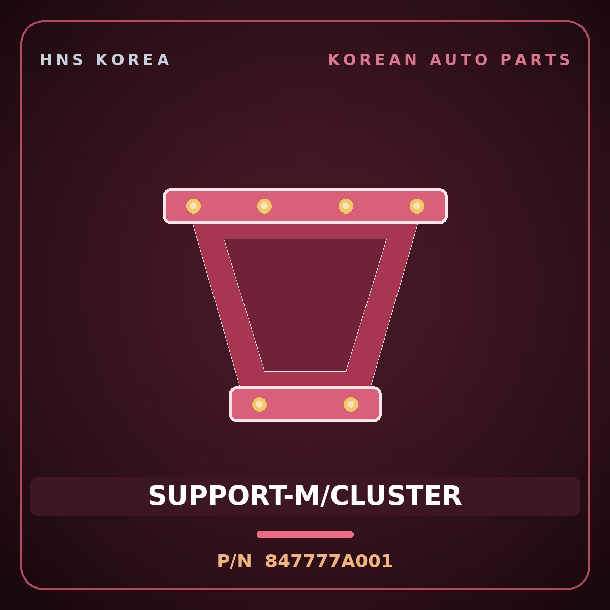 Genuine Mobis SUPPORT-M/CLUSTER 847777A001 for 11-Ton Truck 1997 HNS Parts Korea