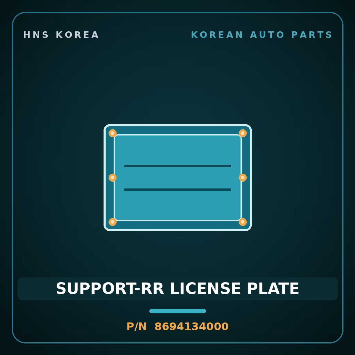 Genuine Mobis SUPPORT-RR LICENSE PLATE 8694134000 for Click 1995 HNS Parts Korea