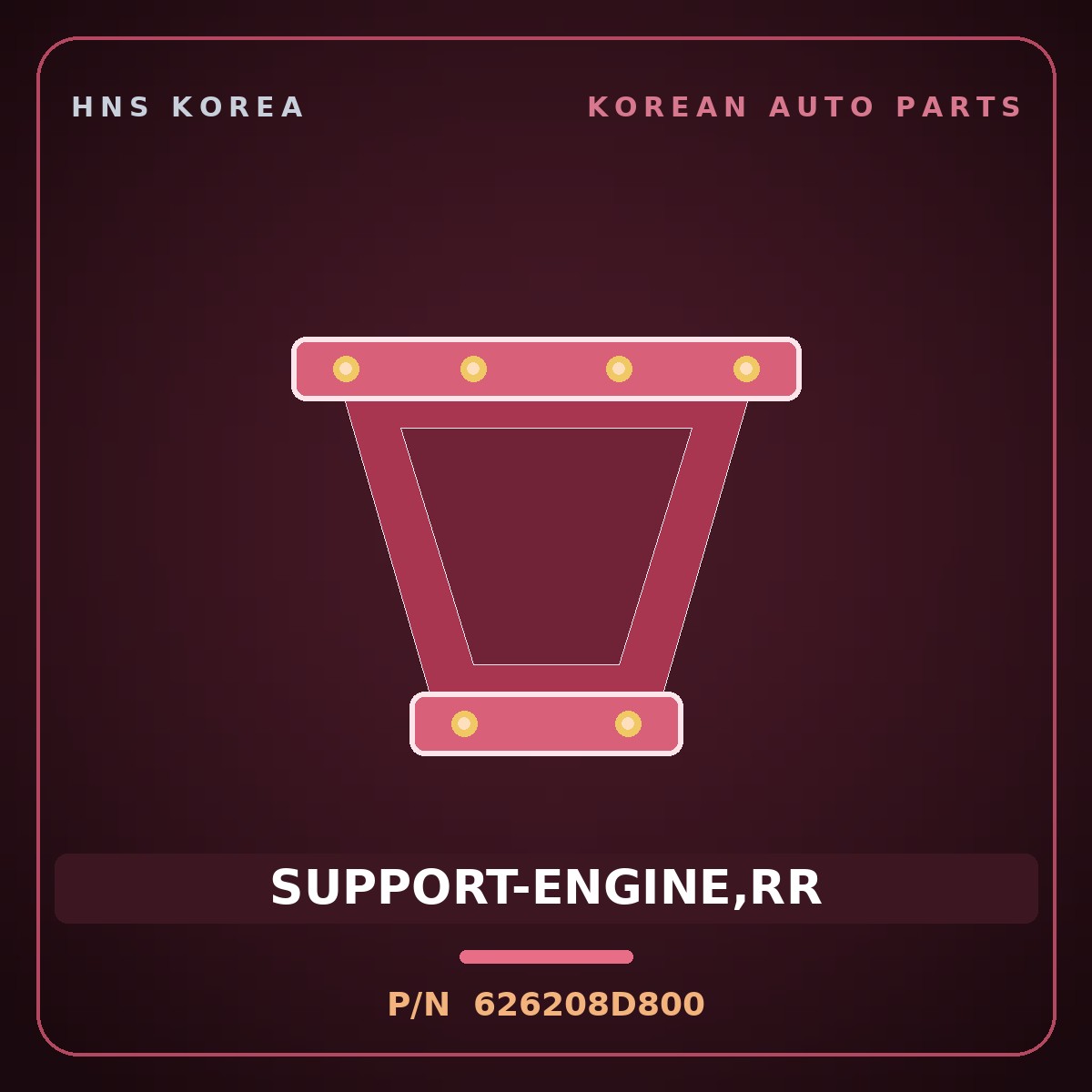 Genuine Mobis SUPPORT-ENGINE,RR 626208D800 for Express 2006 HNS Parts Korea