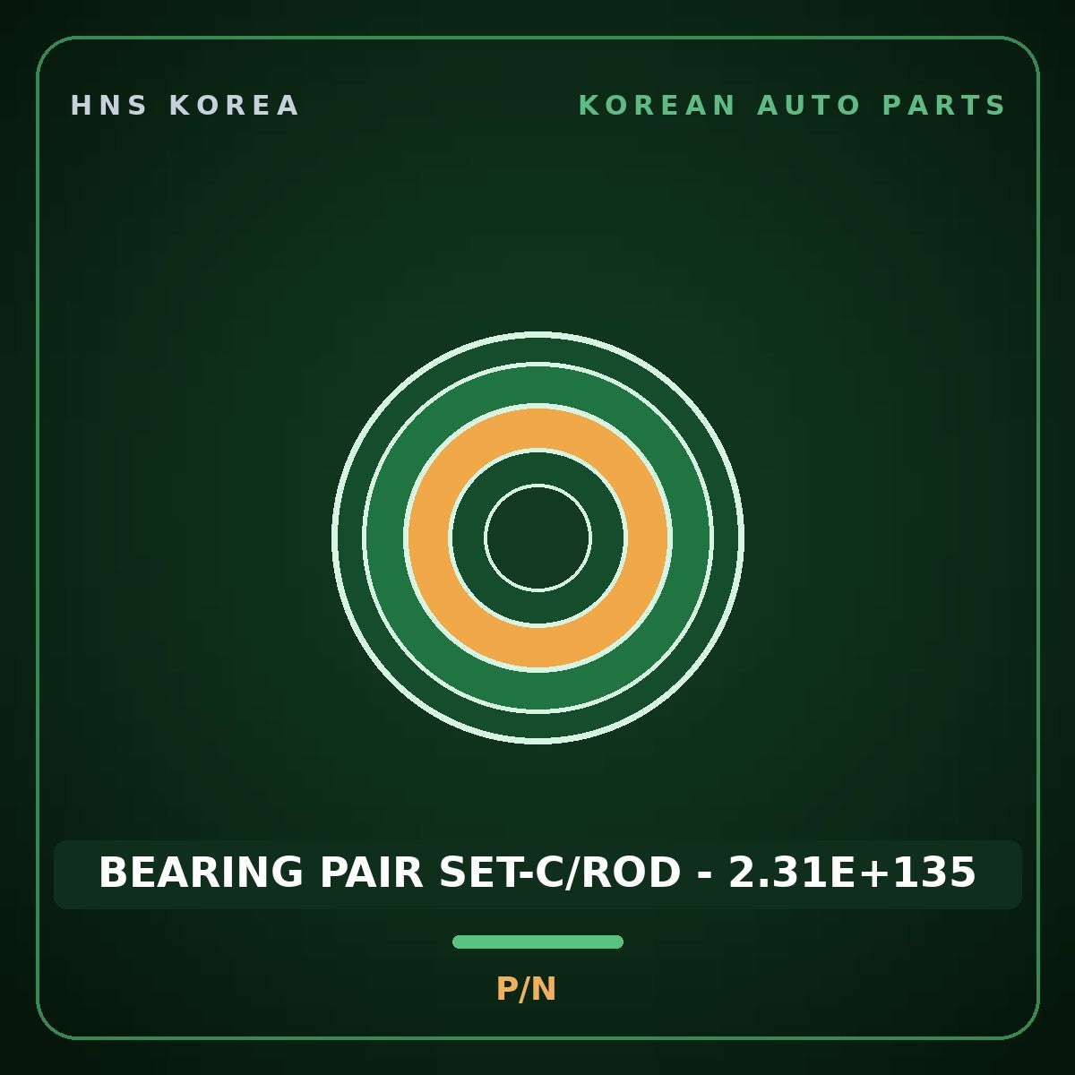 Genuine Mobis BEARING PAIR SET-C/ROD - 2.31E+135  for K5 2017 HNS Parts Korea