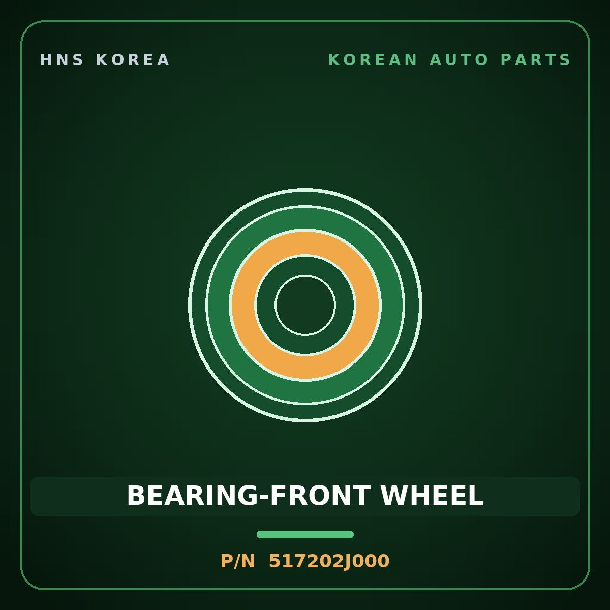 Genuine Mobis BEARING-FRONT WHEEL 517202J000 for Mohave 2007 HNS Parts Korea