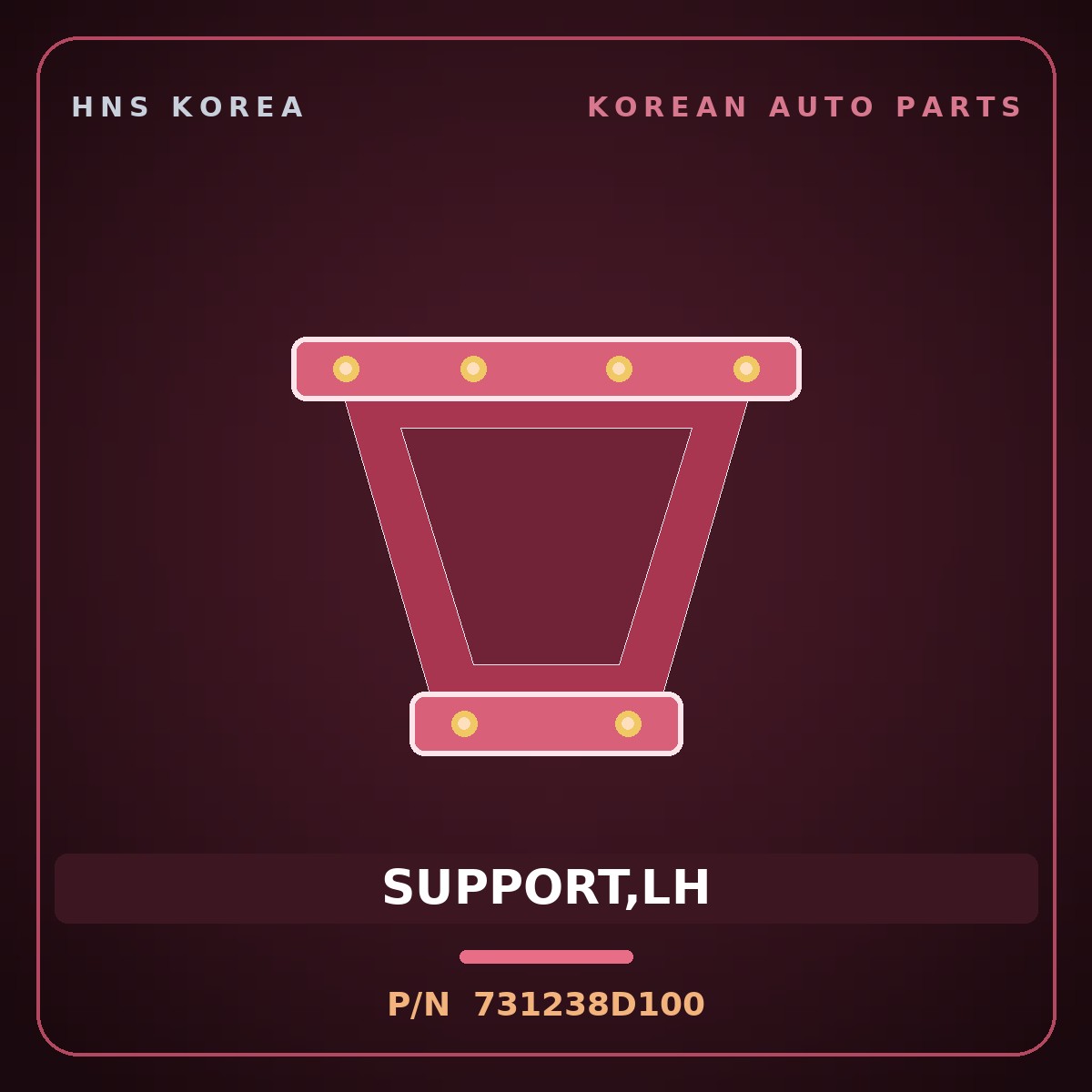 Genuine Mobis SUPPORT,LH 731238D100 for Express 2006 HNS Parts Korea