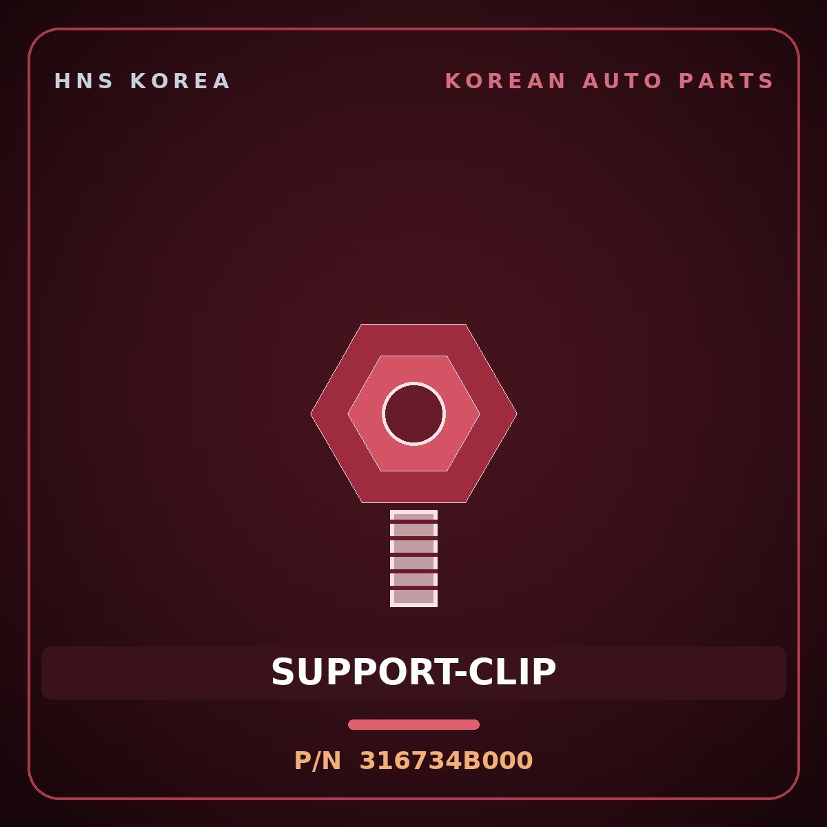 Genuine Mobis SUPPORT-CLIP 316734B000 for Grand Starex 1996 HNS Parts Korea