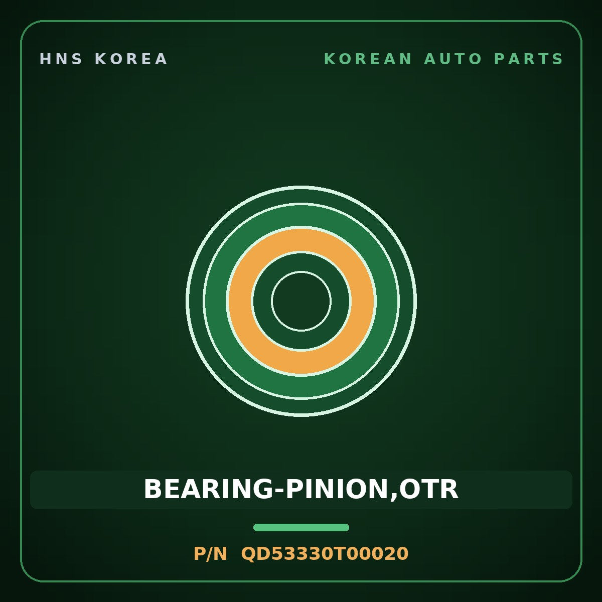 Genuine Mobis BEARING-PINION,OTR QD53330T00020 for Aero Town 2008 HNS Parts Korea