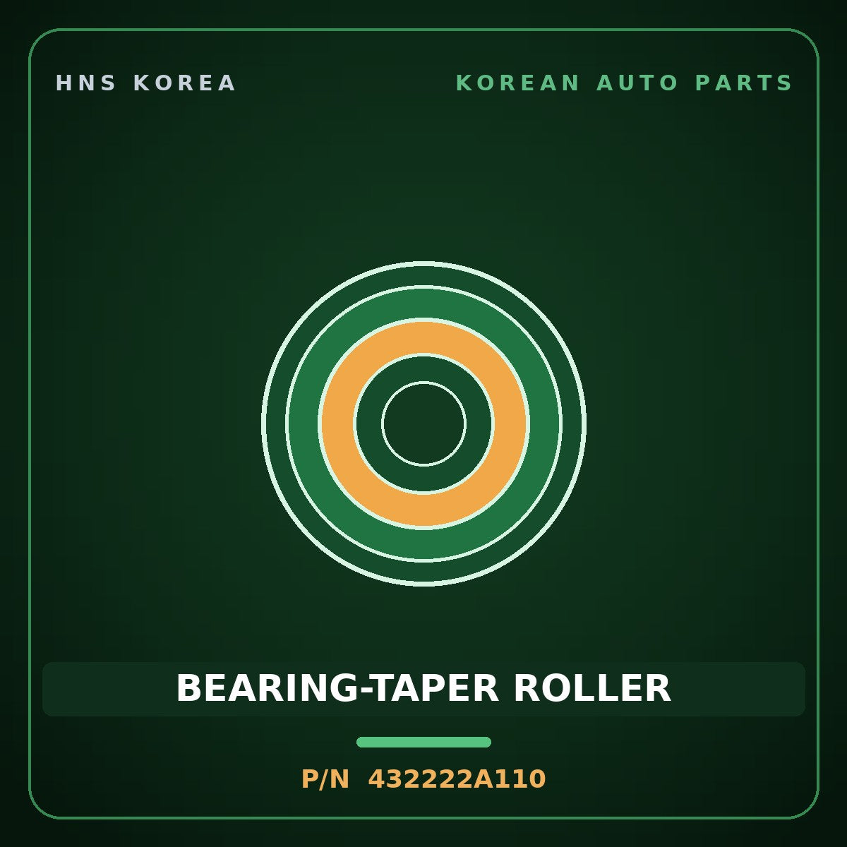 Genuine Mobis BEARING-TAPER ROLLER 432222A110 for Accent 2014 HNS Parts Korea