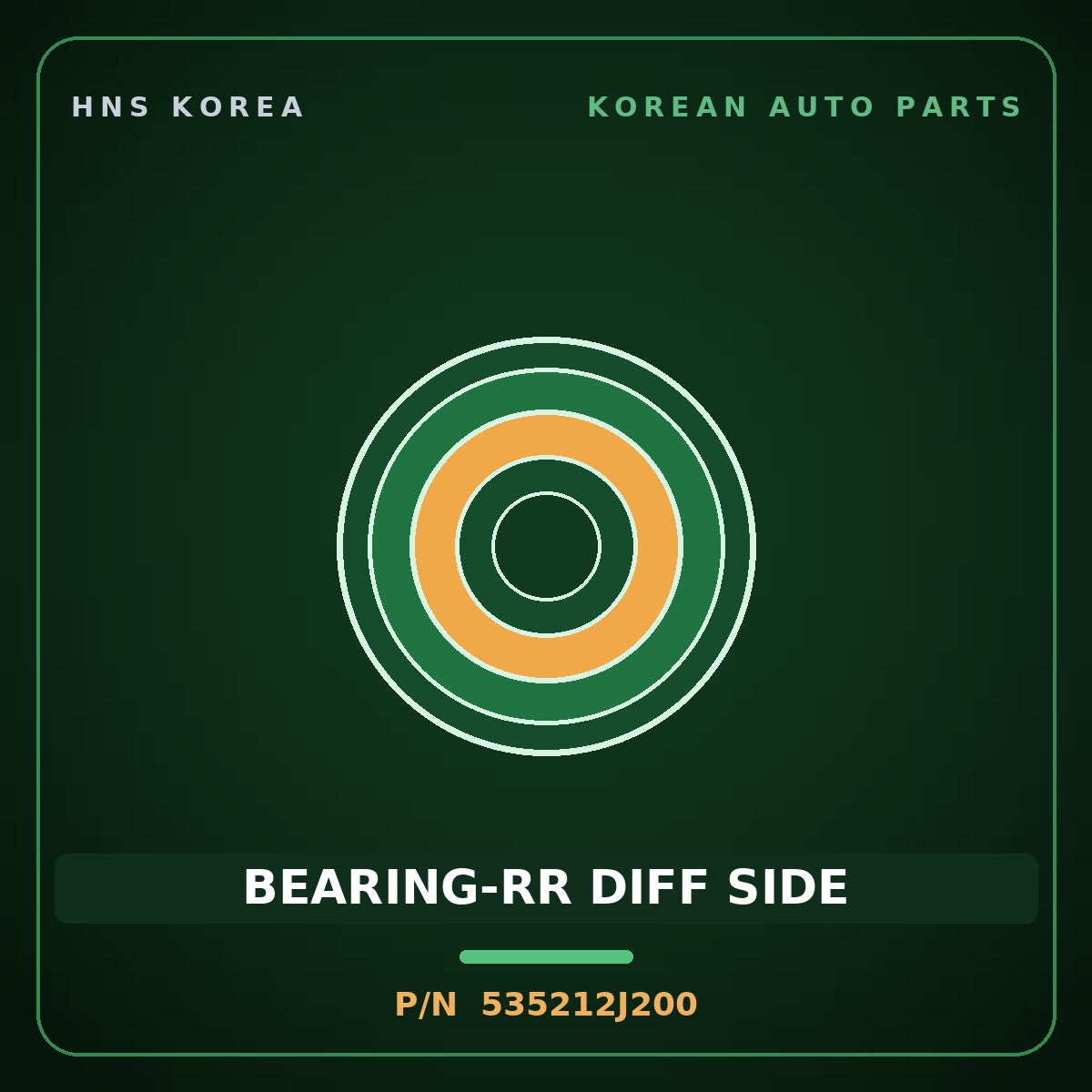 Genuine Mobis BEARING-RR DIFF SIDE 535212J200 for Mohave 2007 HNS Parts Korea