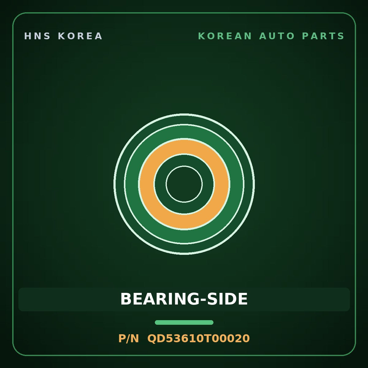 Genuine Mobis BEARING-SIDE QD53610T00020 for Aero Town 2008 HNS Parts Korea